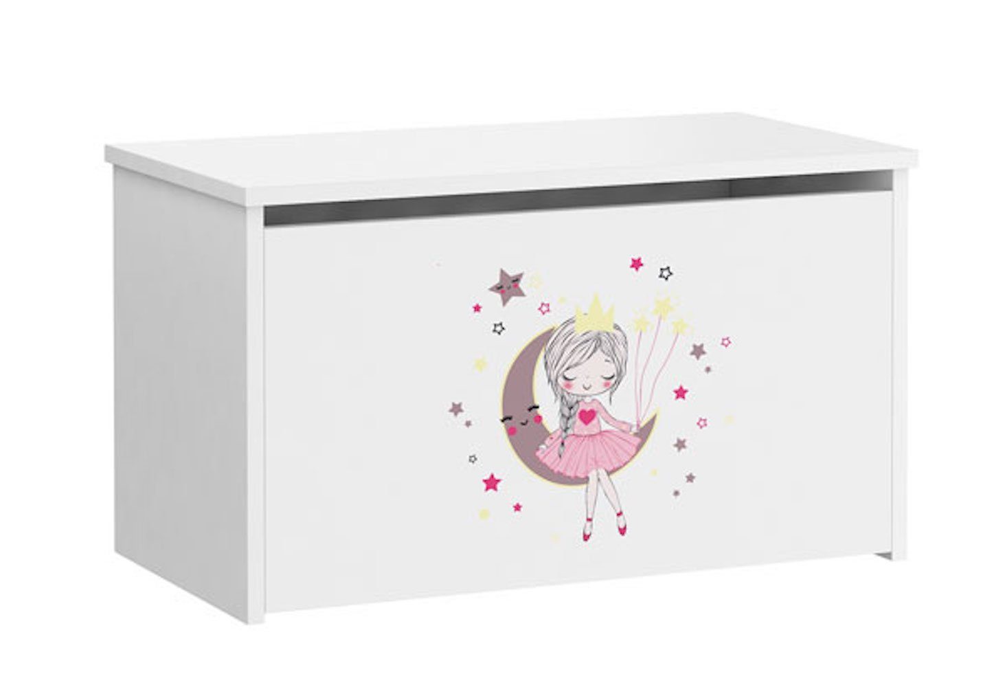 Feldmann-Wohnen Spielzeugtruhe Daria, 73cm weiß Motiv wählbar