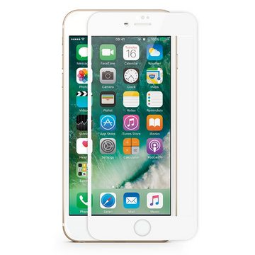 KMP Creative Lifesytle Product Hartglas Displayschutz für iPhone 7 Plus Frame White für Apple IPhone 7 Plus, Displayschutzglas, Singlepack, 1 Stück, extra dünn, sehr dünn, bruchfest Schutzfolie