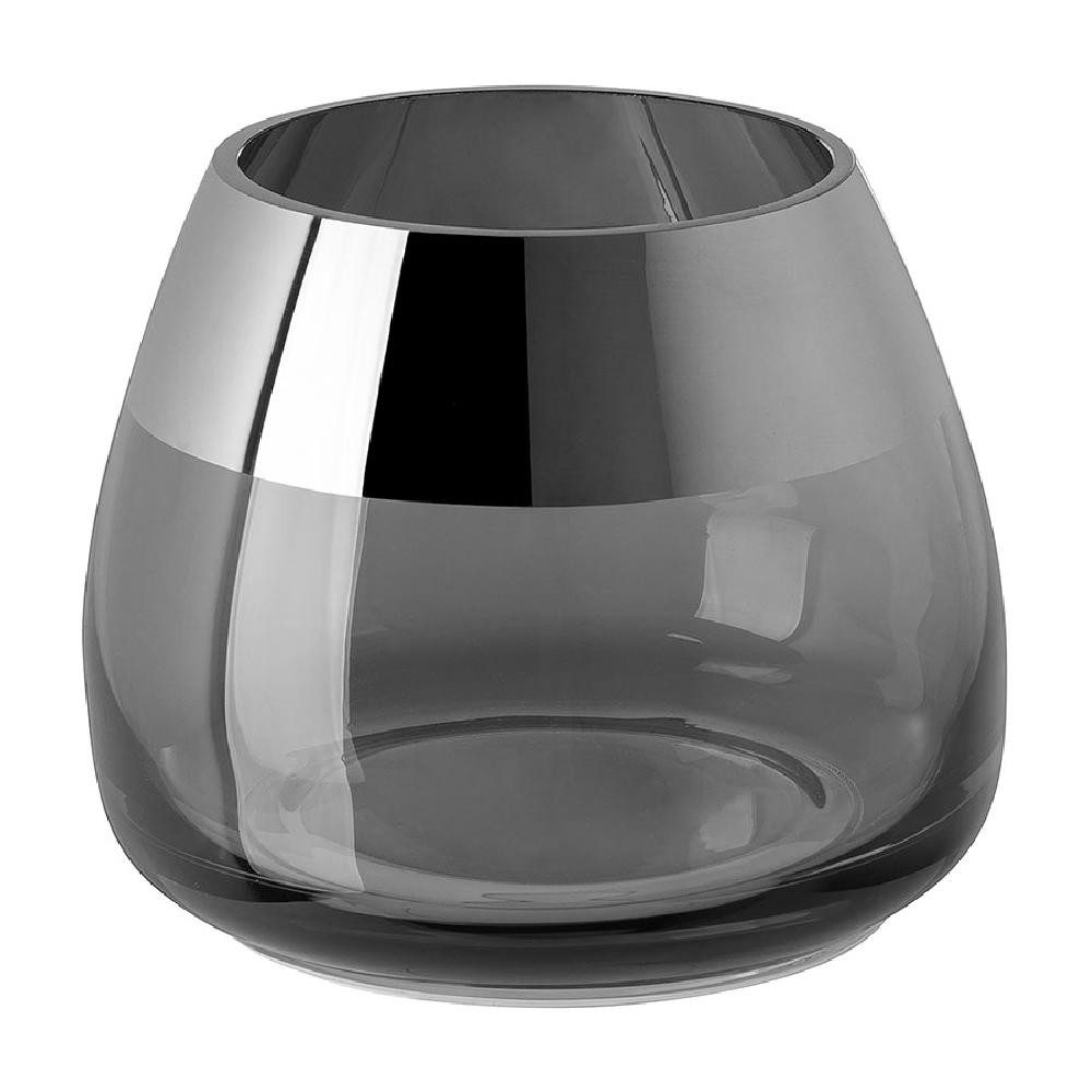 Fink Kerzenhalter Windlicht Bella Grau mit Platinrand (11cm)