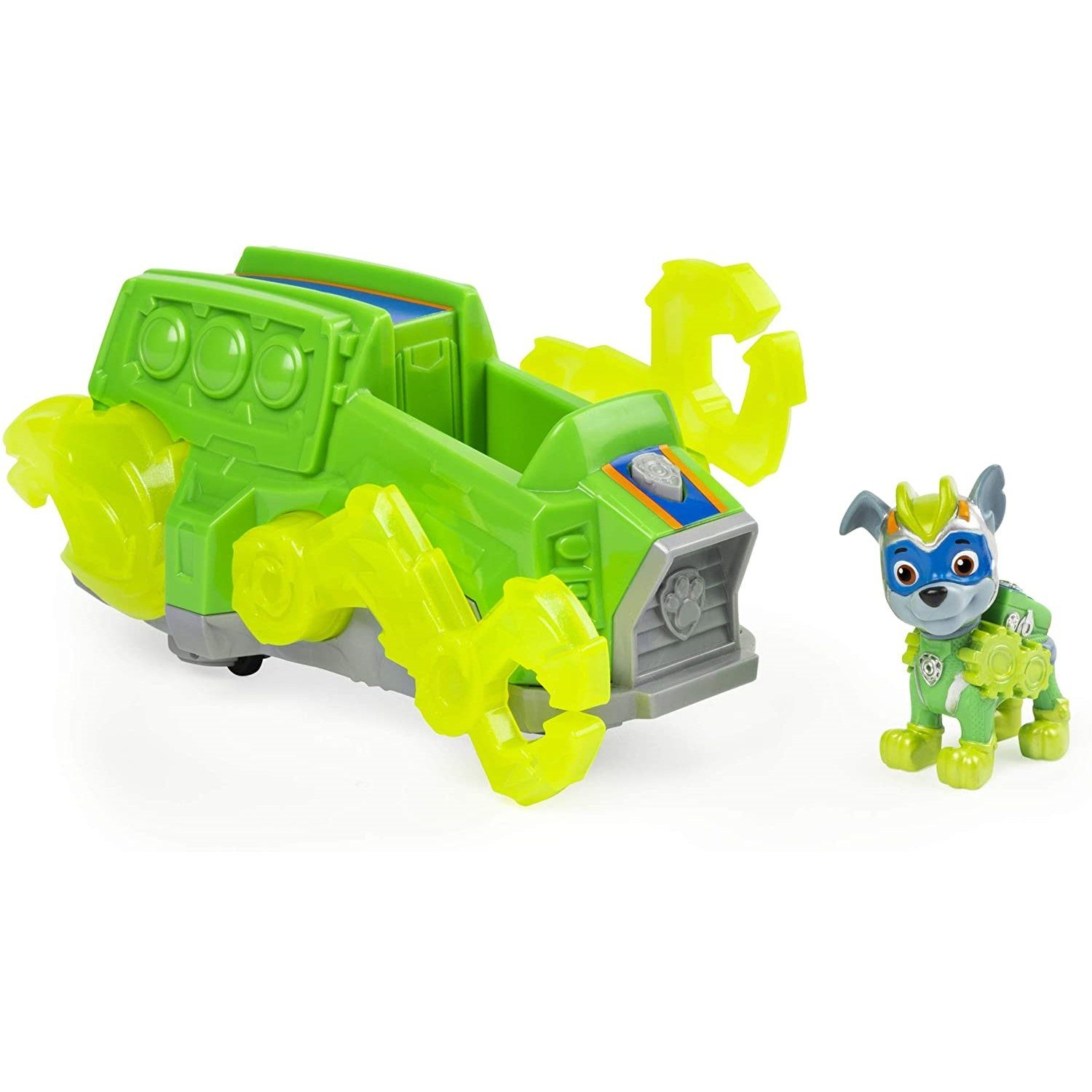 Spin Master Spielzeug-Auto ROCKY - Paw Patrol - Mighty Pups Charged Up -  Deluxe Vehicle mit Licht & Sound