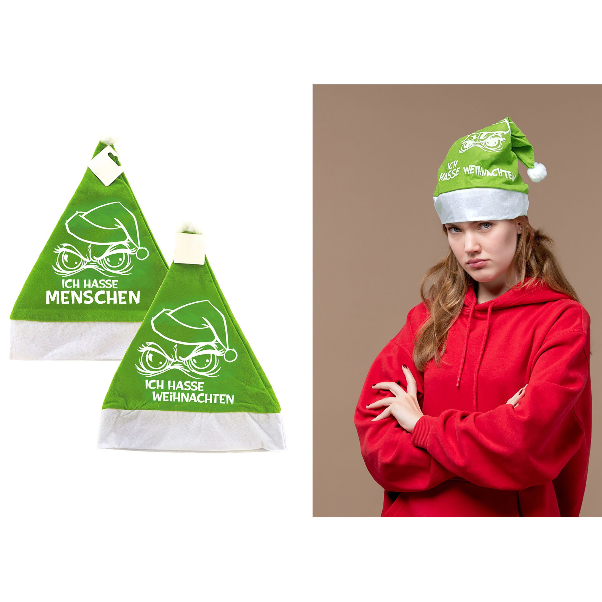 Annastore Bommelmütze 4 x Nikolausmütze aus Plüsch mit Bommel Weihnachtsmüt günstig online kaufen