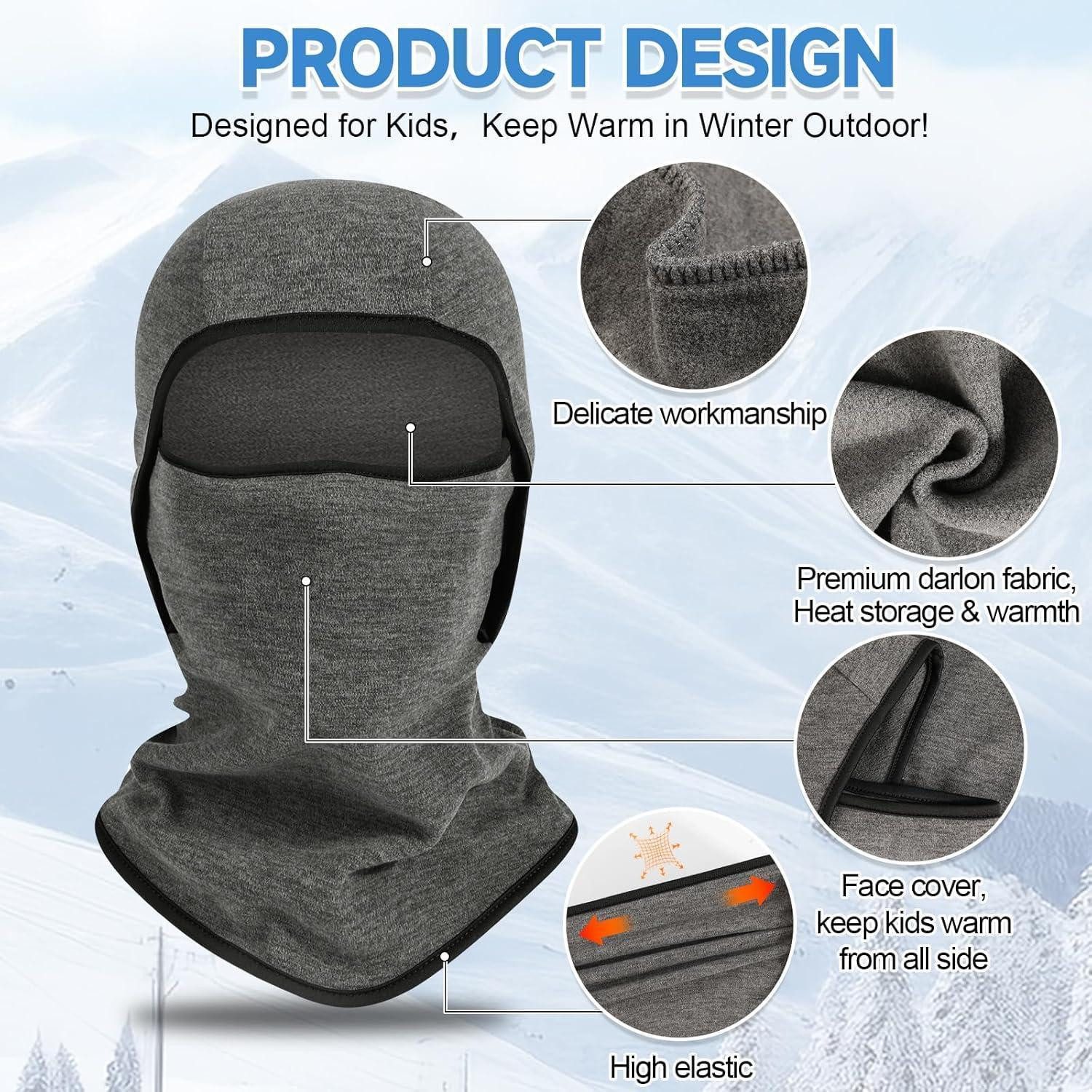 LuxusKollektion Sturmhaube Sturmhaube Kinder 6-14 Skimaske Fleece winddicht Halswärmer Königsblau