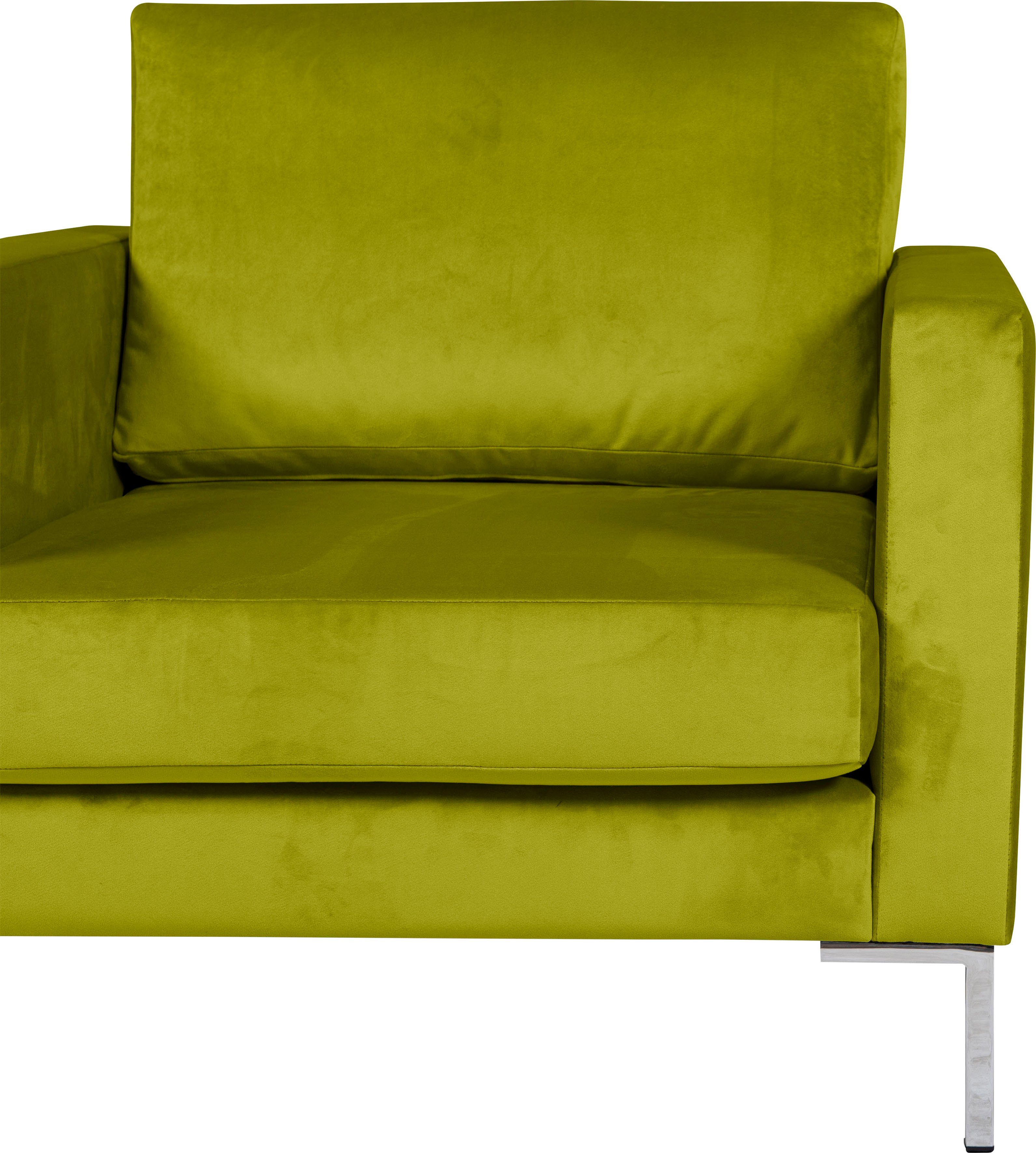 Velina, green Alte Metall-Winkelfüßen Sessel mit Gerberei
