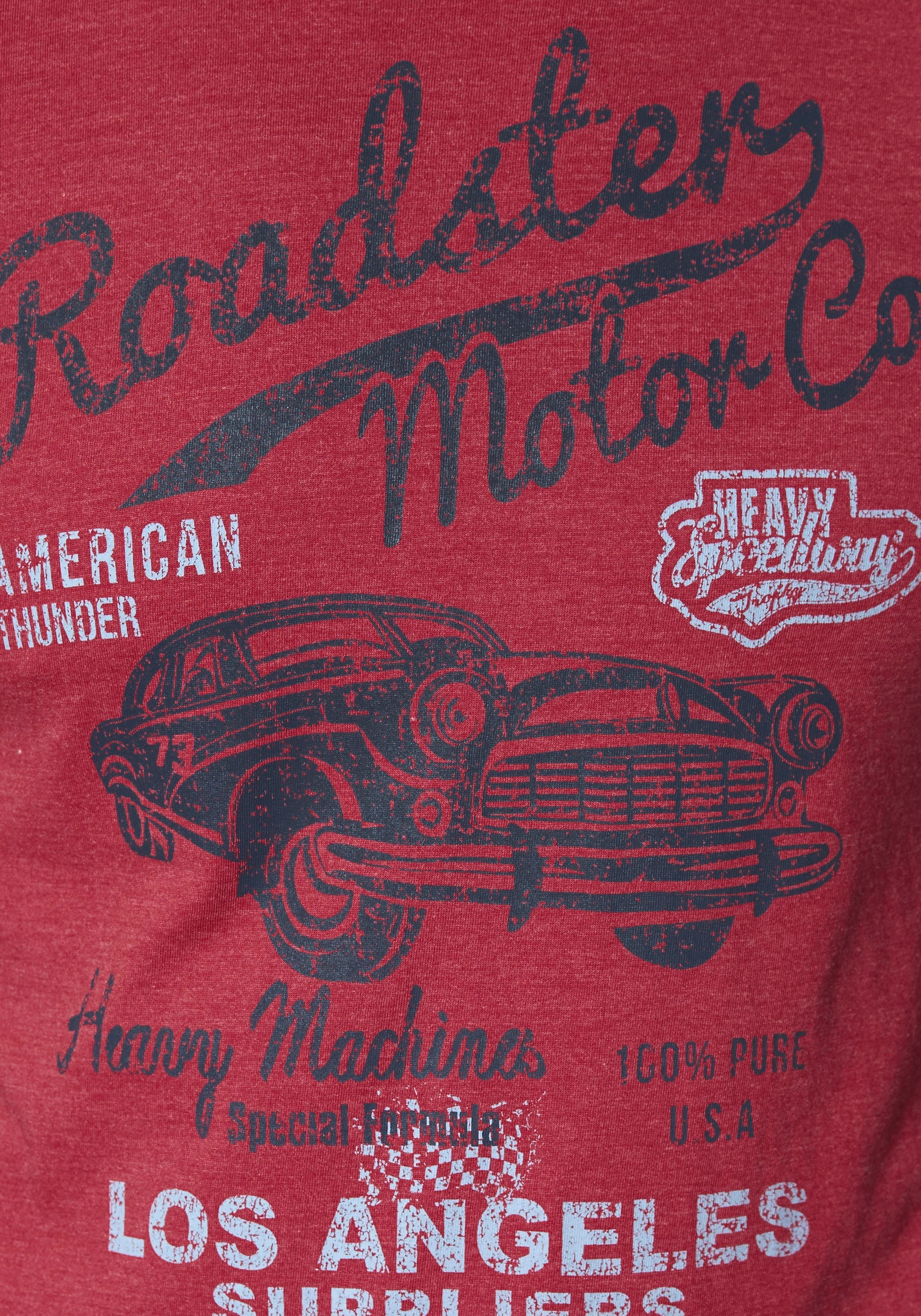 Arizona Vintage T-Shirt Print mit in rot-meliert Optik