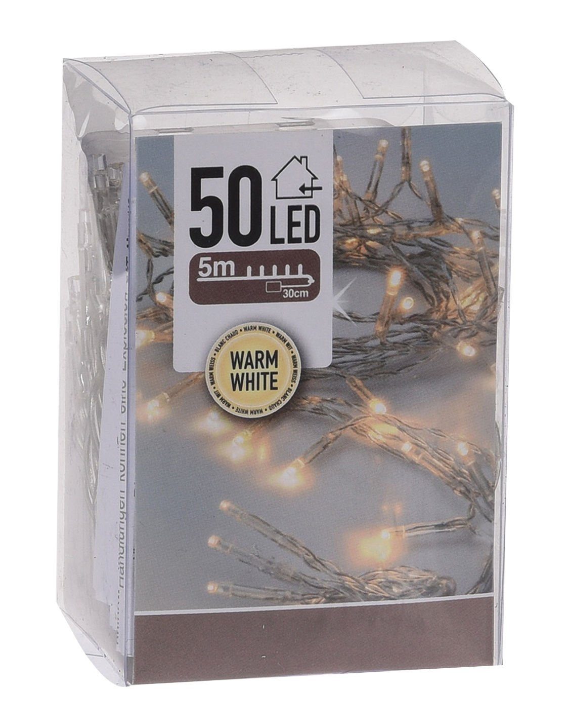 Spetebo LED-Lichterkette Lichterkette mit 50 LED in warm weiß - 750 cm, Wei günstig online kaufen