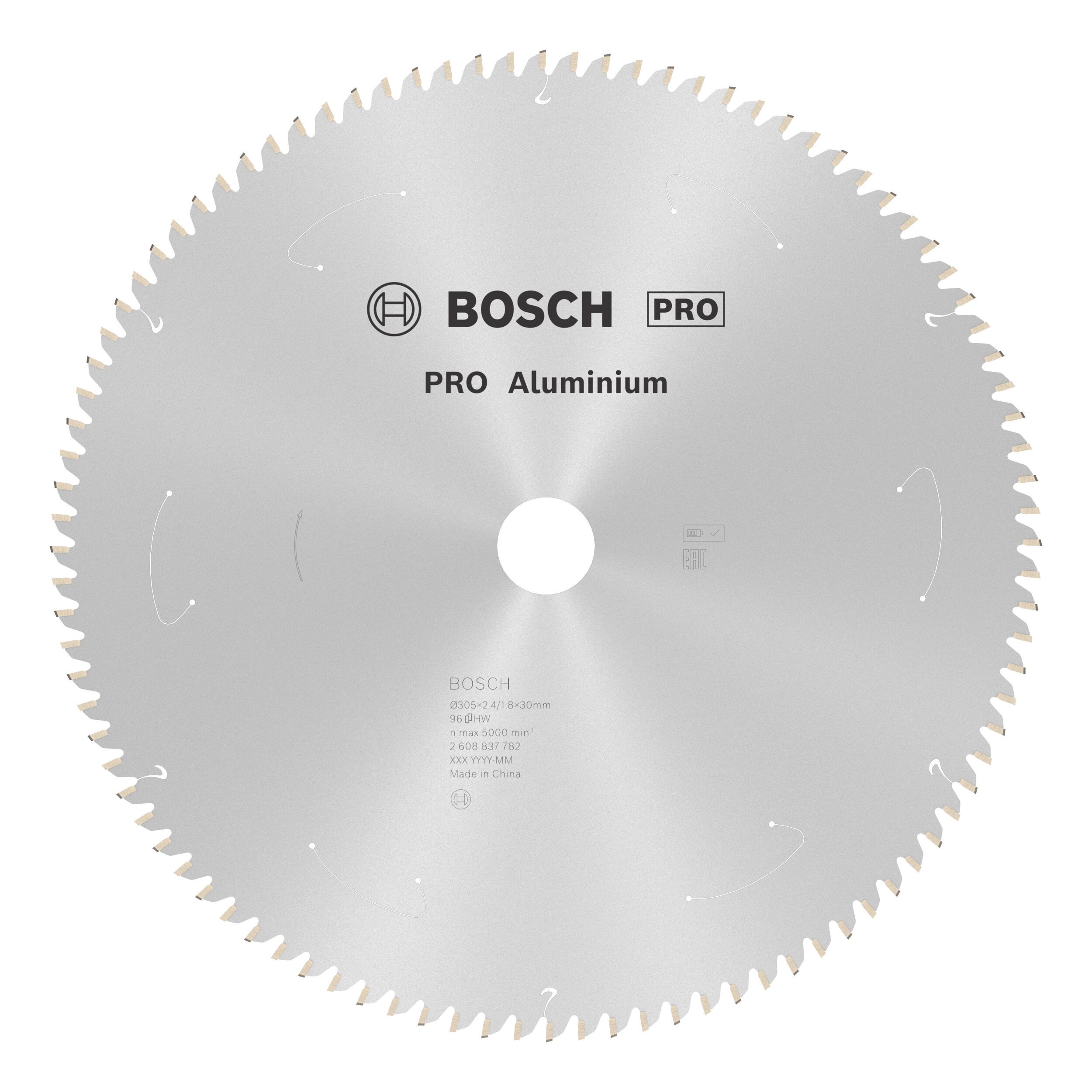 BOSCH Kreissägeblatt Pro Aluminium cordless, 305 x 2,4 x 30 mm, 96 Zähne, für Akku-Kapp- und Gehrungssägen