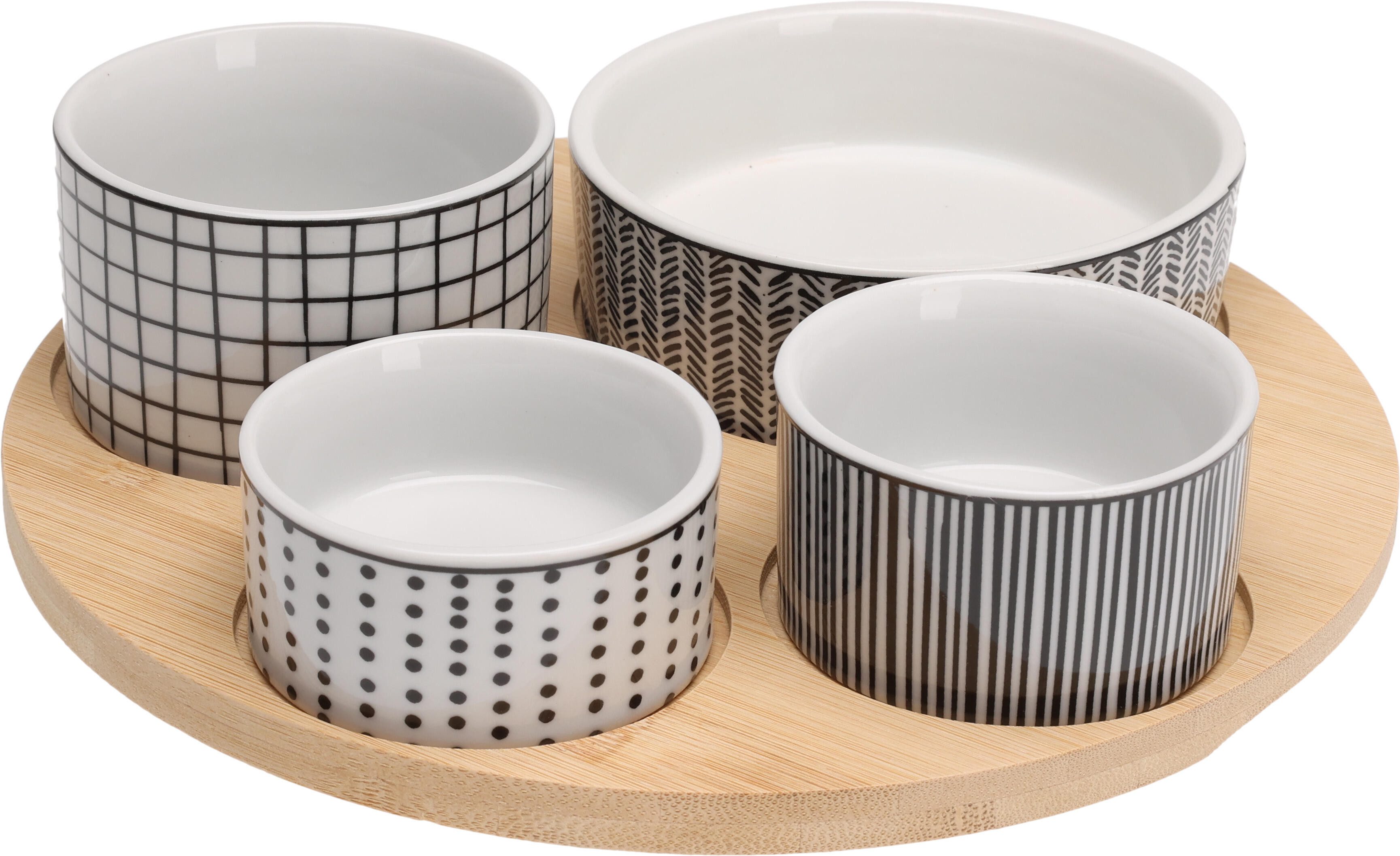 Koopman Kaffeeservice Servierset 5tlg. rund EH, PorzellanHolzwerkstoff