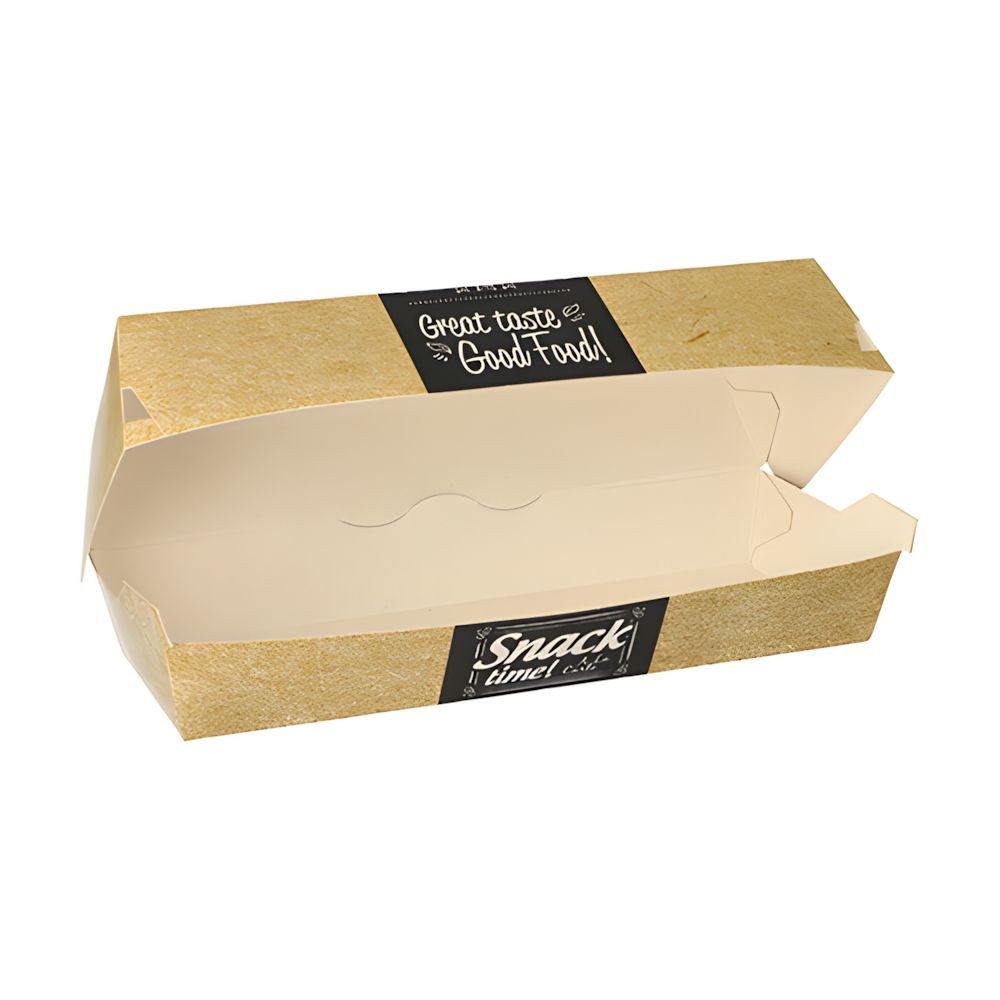 PAPSTAR Lunchbox Baguetteboxen, Pappe pure 6,5 cm x 7,5 cm x 21 cm Good Food 300 Stk, Pappe aus Frischfaser