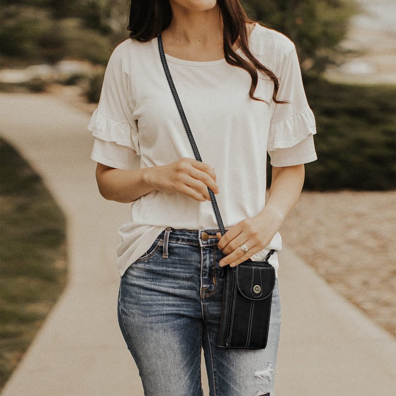 S-ZONE Umhängetasche S-ZONE Damen RFID-blockierende Umhängetasche Handytasc günstig online kaufen