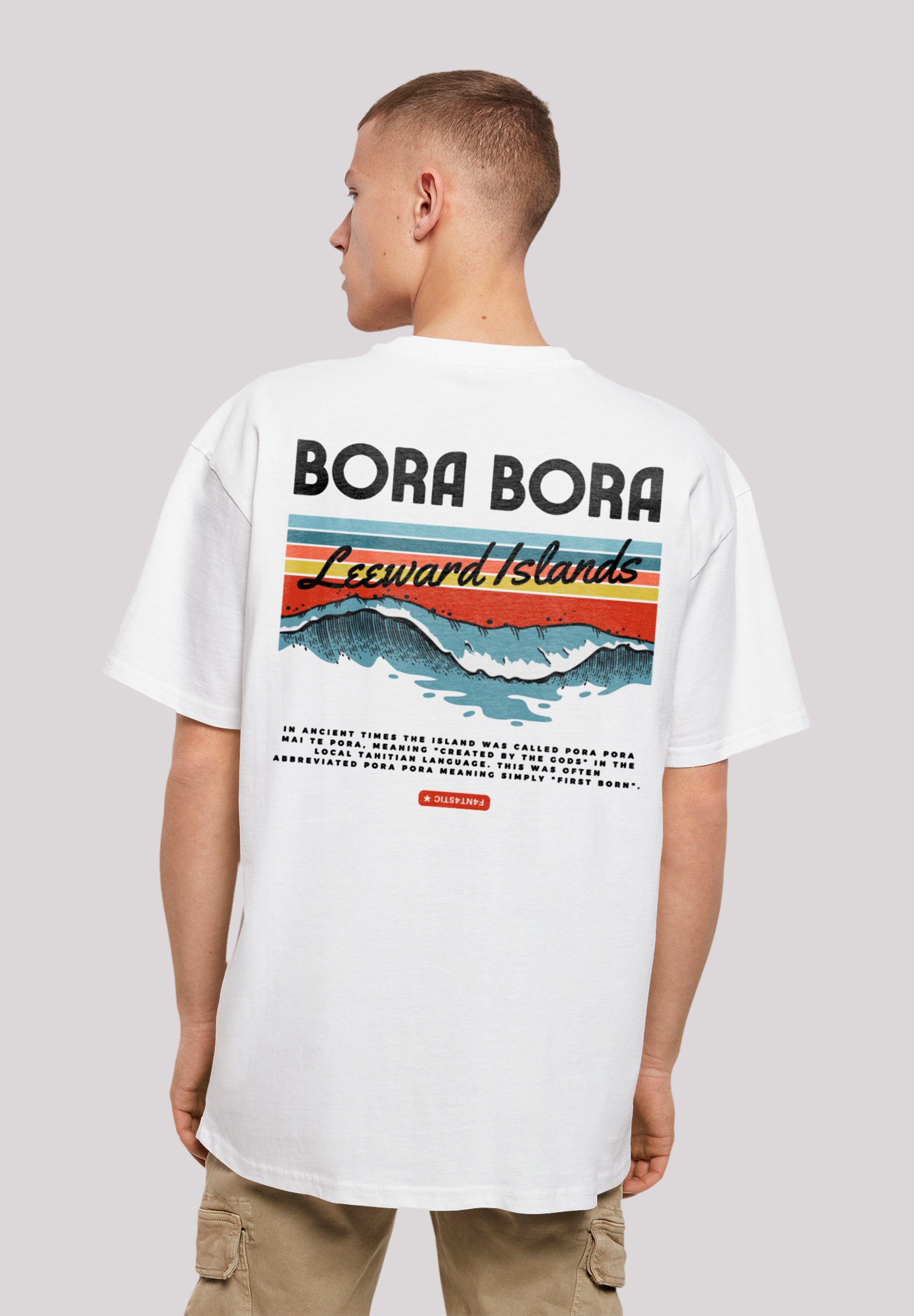 F4NT4STIC T-Shirt Bora Bora Leewards Island Print weiß