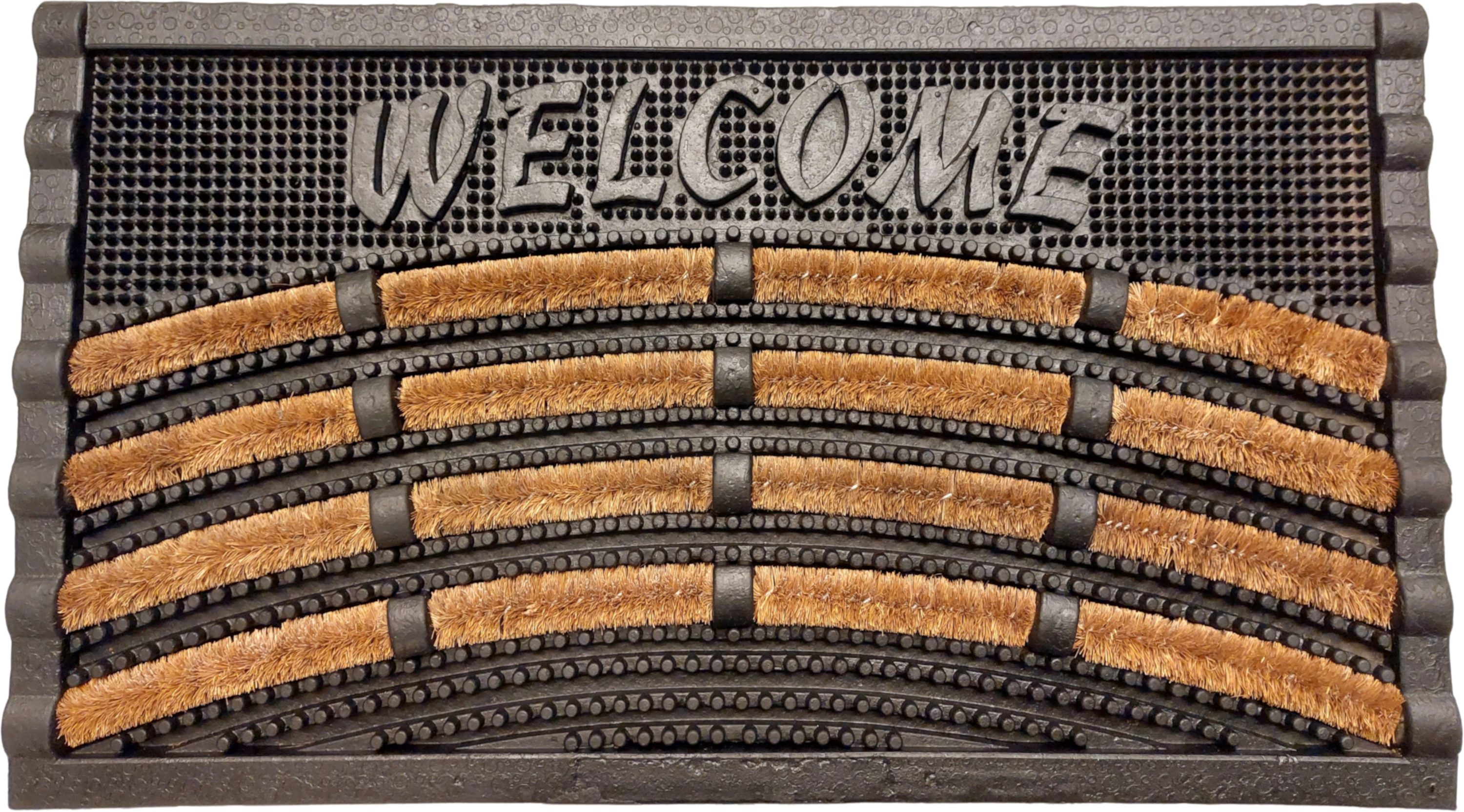 oKu-Tex Fußmatte Fußabtreter mit Borsten, Kokos Bürsten, Welcome, Türvorleg günstig online kaufen