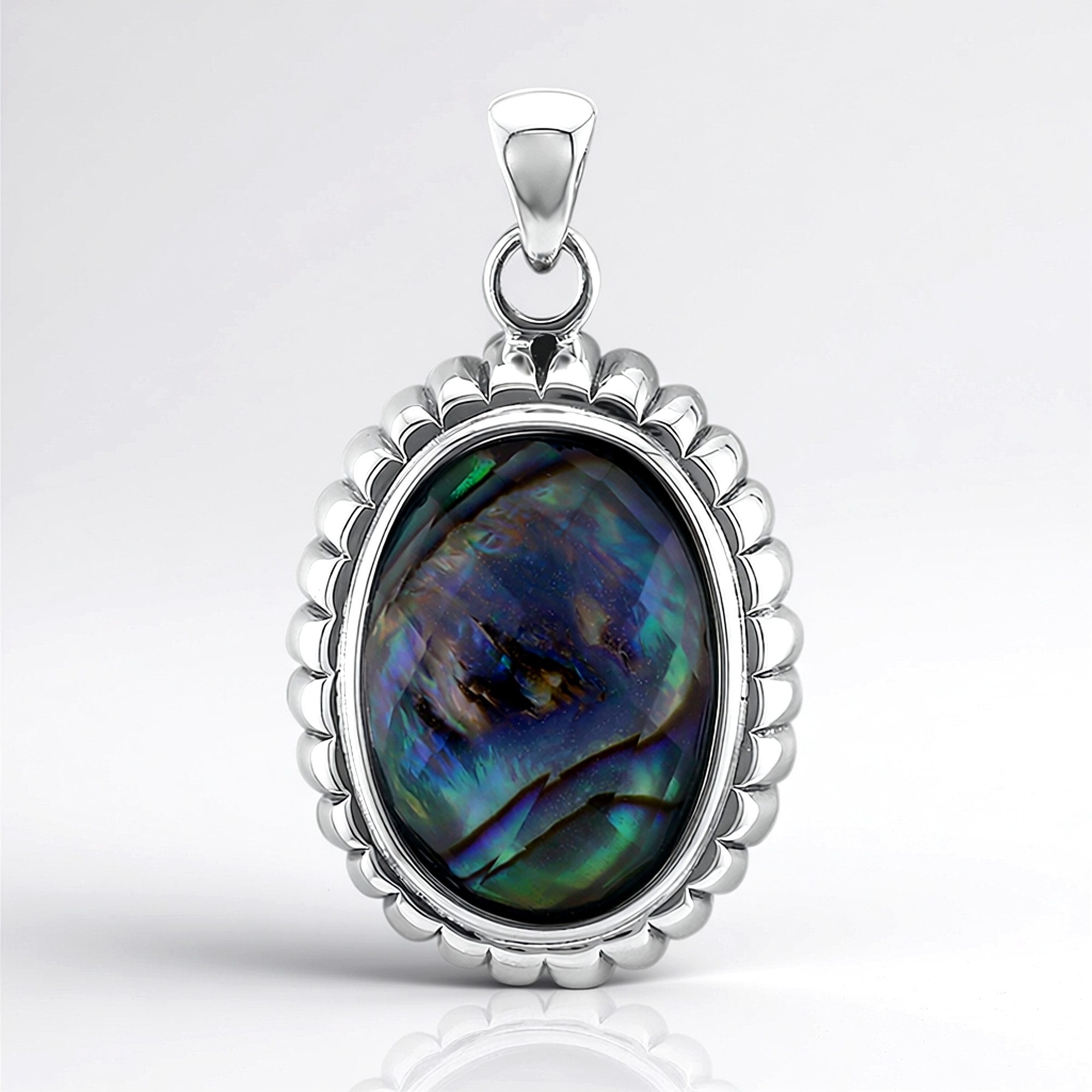 Cavill Kettenanhänger Cavill Edelsteinanhänger 925 Silber, 5,26 ct Weißer Quarz, Abalone (1-tlg)