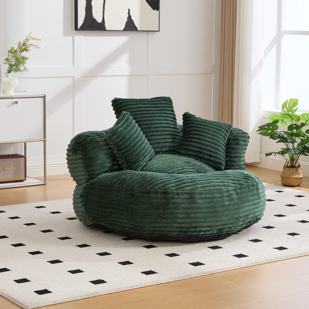 BBWL Sofa Lazy Sofa Sitzsack Sessel aus Chenille mit hohem Rücken, Gaming Lounger mit 3 Kissen für Schlafzimmer Büro Indoor Outdoor