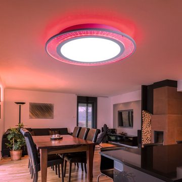 Globo LED Deckenleuchte, LED-Leuchtmittel fest verbaut, Kaltweiß, Warmweiß, Neutralweiß, Tageslichtweiß, Farbwechsel, Rot, Grün, Blau, LED Deckenleuchte Wohnzimmerlampe RGB Farbwechsel dimmbar CCT D 40 cm