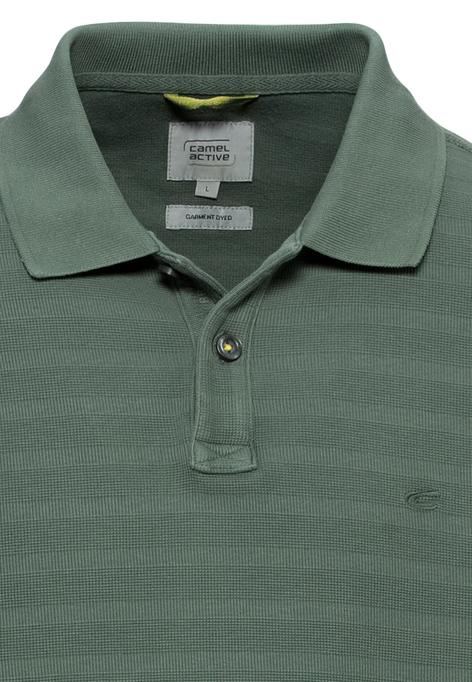 camel active Poloshirt im tonalen Shirts_Poloshirt Grün Streifenmuster