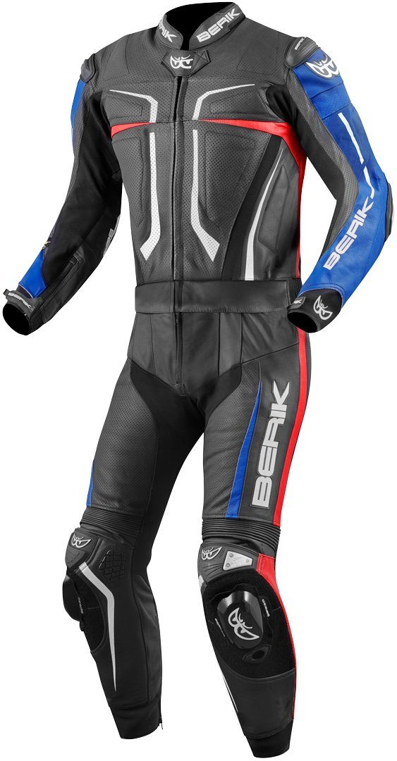 Berik Motorradkombi Flumatic Evo 2-Teiler Lederkombi Black/Red/Blue Motorrad