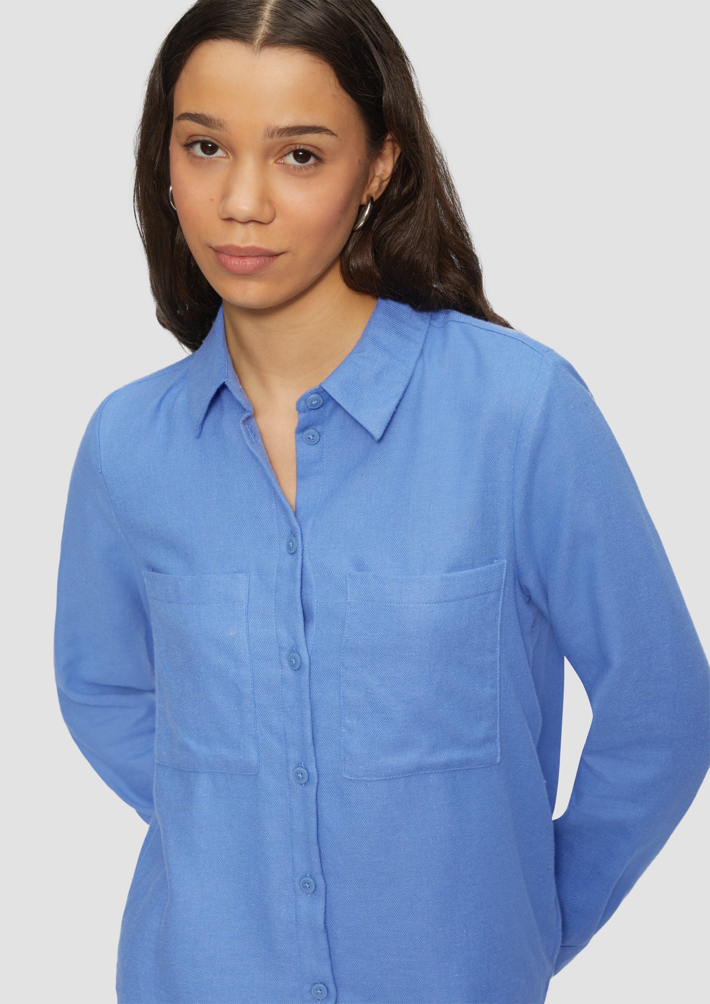 QS Langarmbluse Hemdbluse aus Flanell mit günstig online kaufen