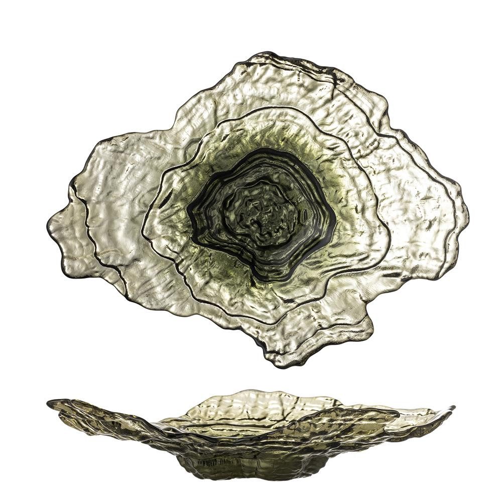 Bloomingville Dekoschale Aiku, Austernform, Skulptural, Geschichtete Form, Sprühfinish, Glas