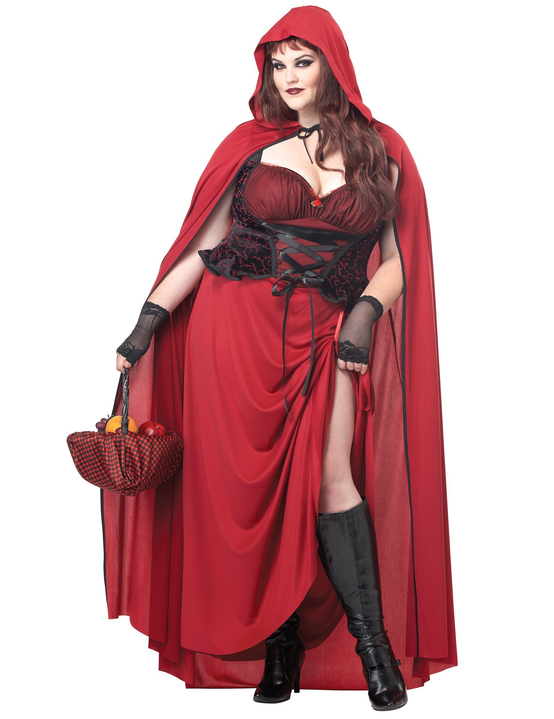 California Costumes Kostüm Gothic Rotkäppchen Halloween Damenkostüm XXL rot-schwarz