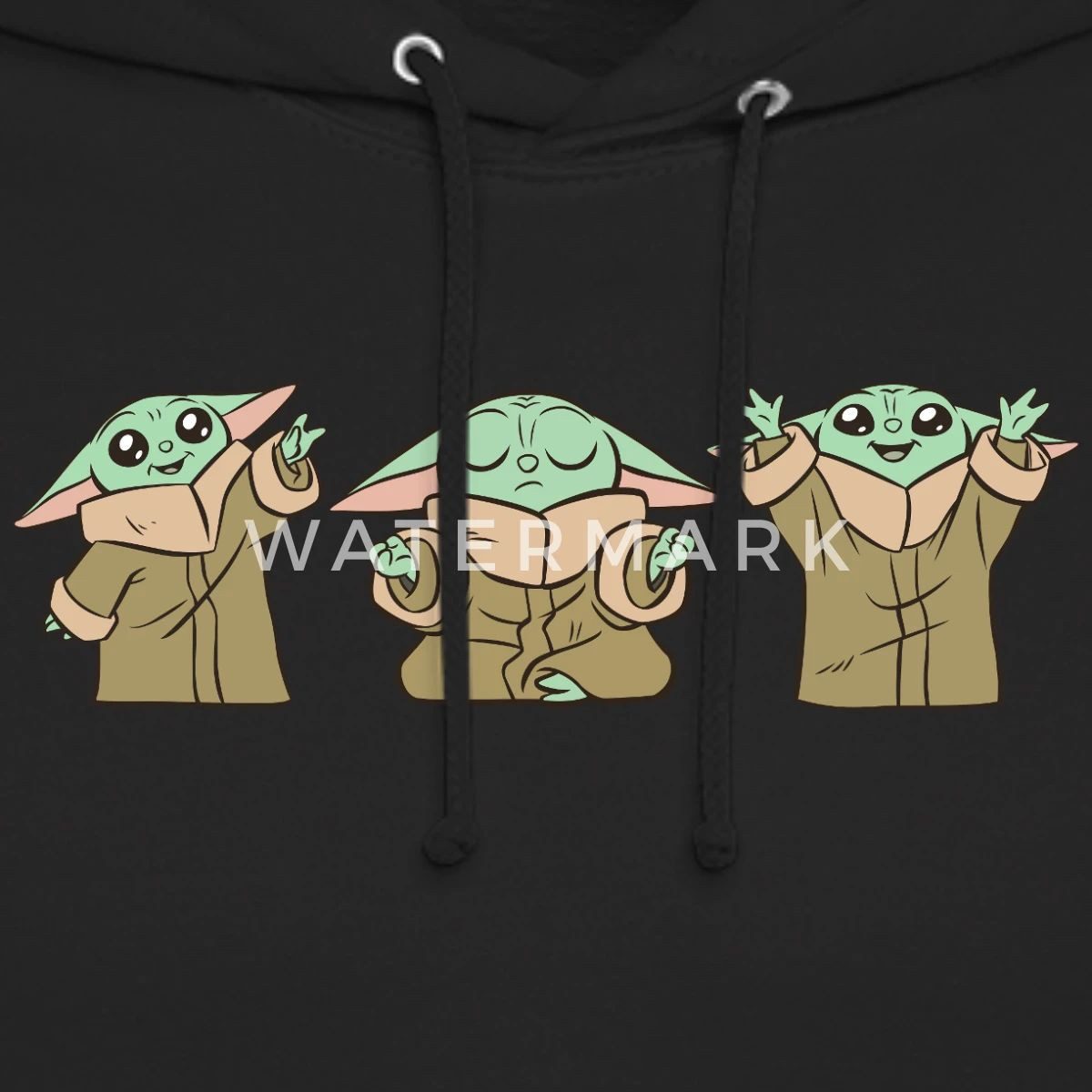 Spreadshirt Hoodie Star Wars: Mandalorian Baby Yoda Posen Unisex Hoodie (1-tlg)