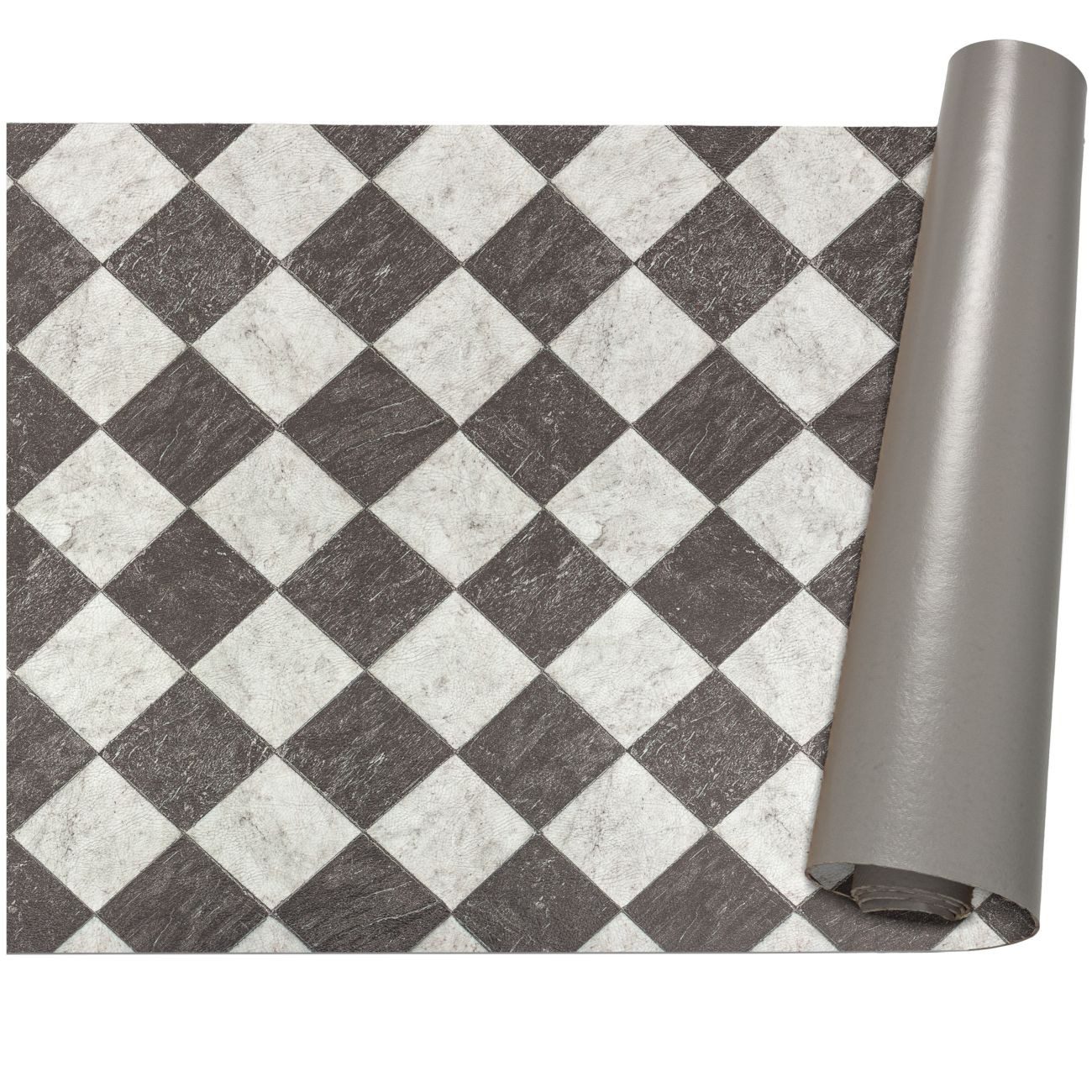 ANRO Küchenläufer abwaschbar Schach LADY Läufer pflegeleicht Küchenteppich, Rechteckig, Höhe: 3 mm, robust schmutzabweisend 67x100cm Vintage Schwarz robust