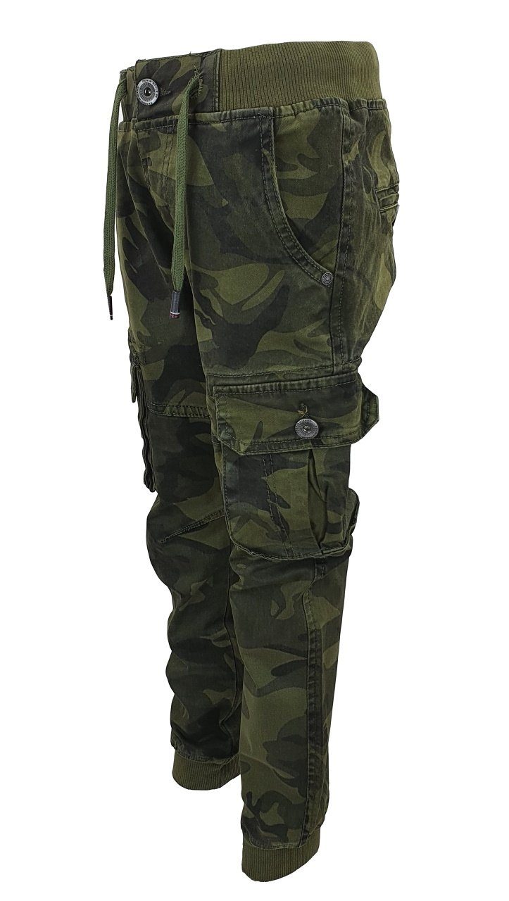 Boy Fashion Hose, J5846 Muster, Cargo Camouflage Cargohose Stretch