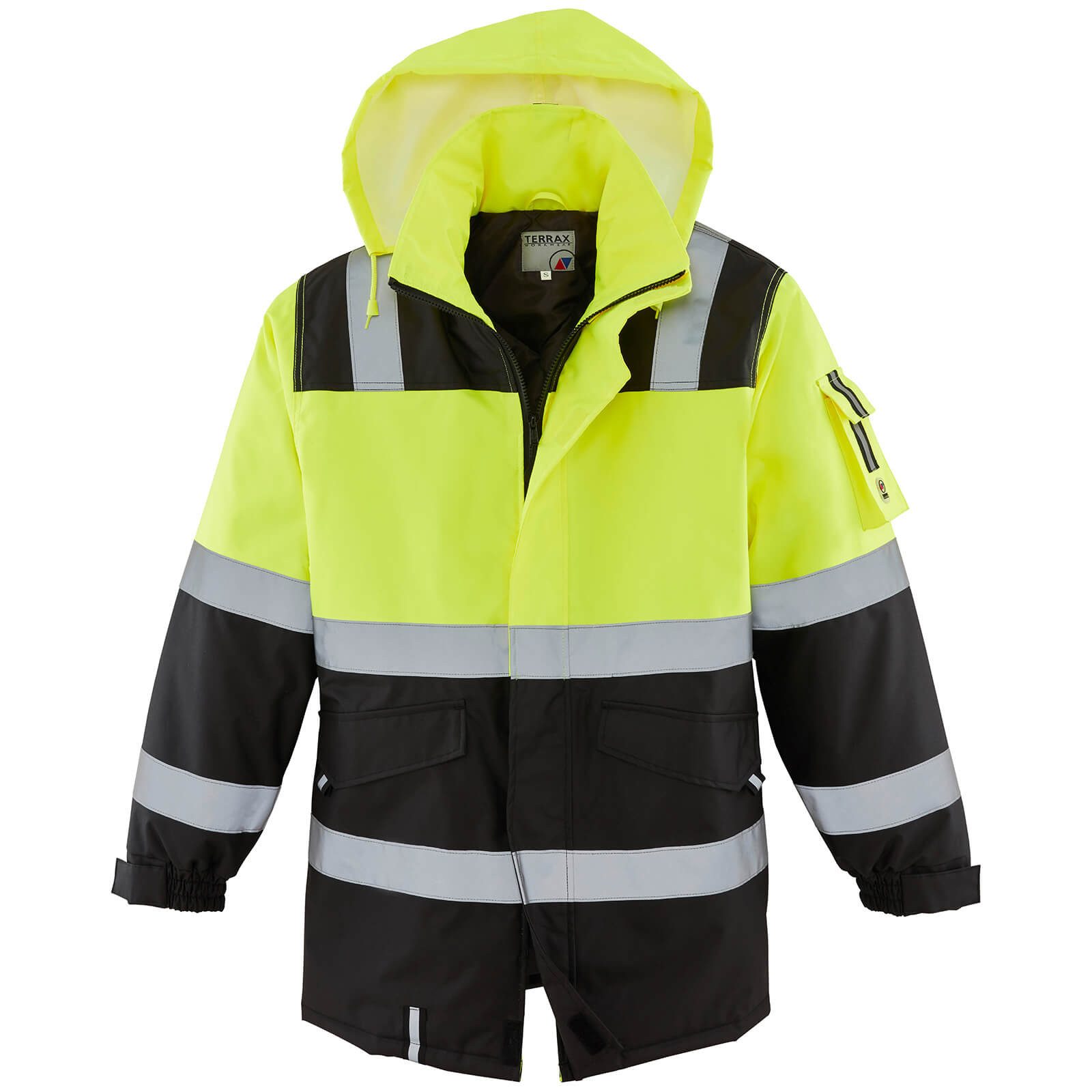 Terrax Workwear Arbeitsjacke 61815 Herren Warnschutzparka Arbeitsparka wattiert mit Reflexstreifen