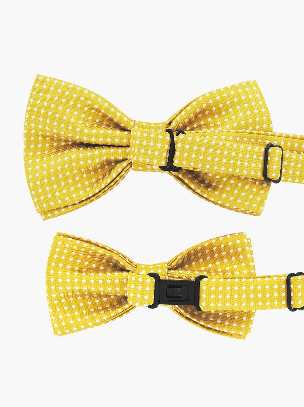 axy Fliege Fliegen Set für Vater und Sohn (2er Set, 2-St.,-Partnerlook für Herren und Kinder 1-12 Jahren, 2-St., Fliegen Set: 1x Herrenfliege und 1x Kinderfliege) Fotoshooting Familien Outfit, gepunktete Fliege