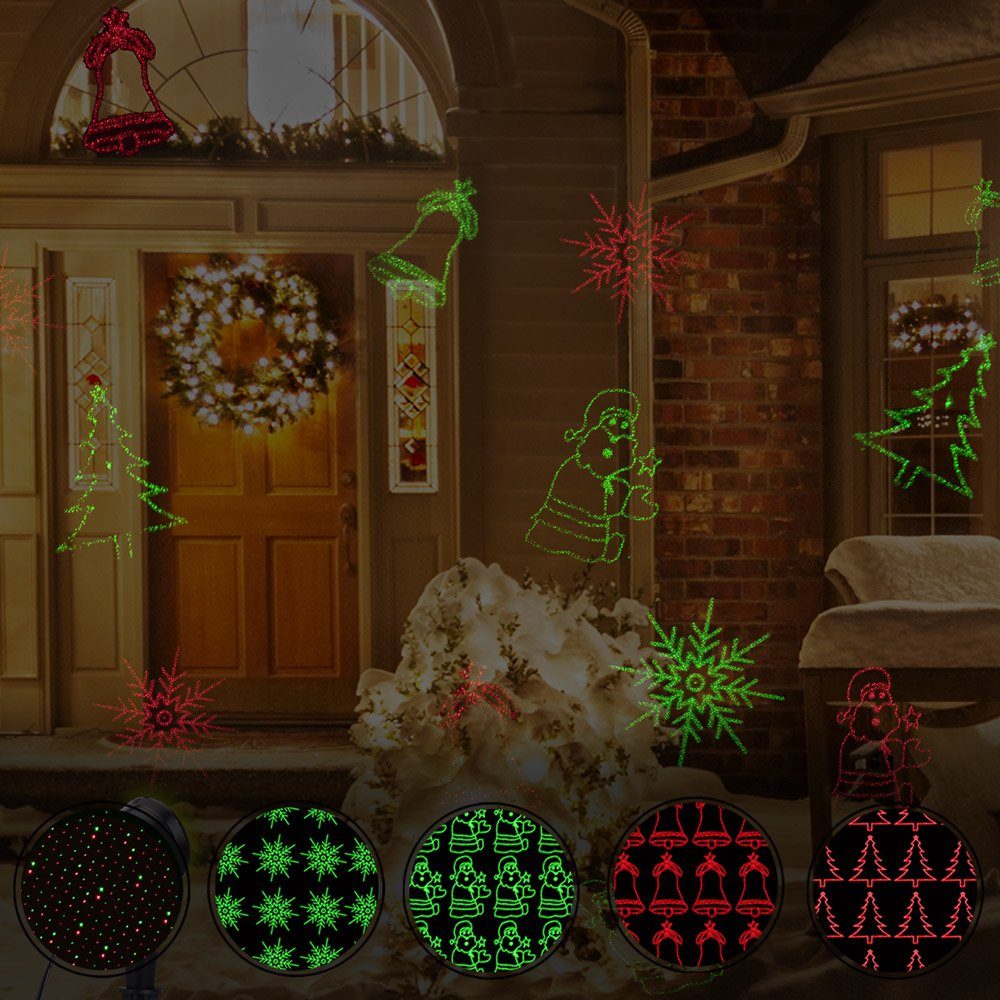 monzana Gartenleuchte, Innen fest Projektor LED verbaut, LED Projektor, mehrfarbig, Weihnachtsdeko Außen Weihnachten Timer