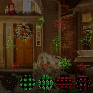 monzana Gartenleuchte, Projektor, LED fest verbaut, mehrfarbig, LED Projektor Weihnachten Außen Timer Weihnachtsdeko Innen