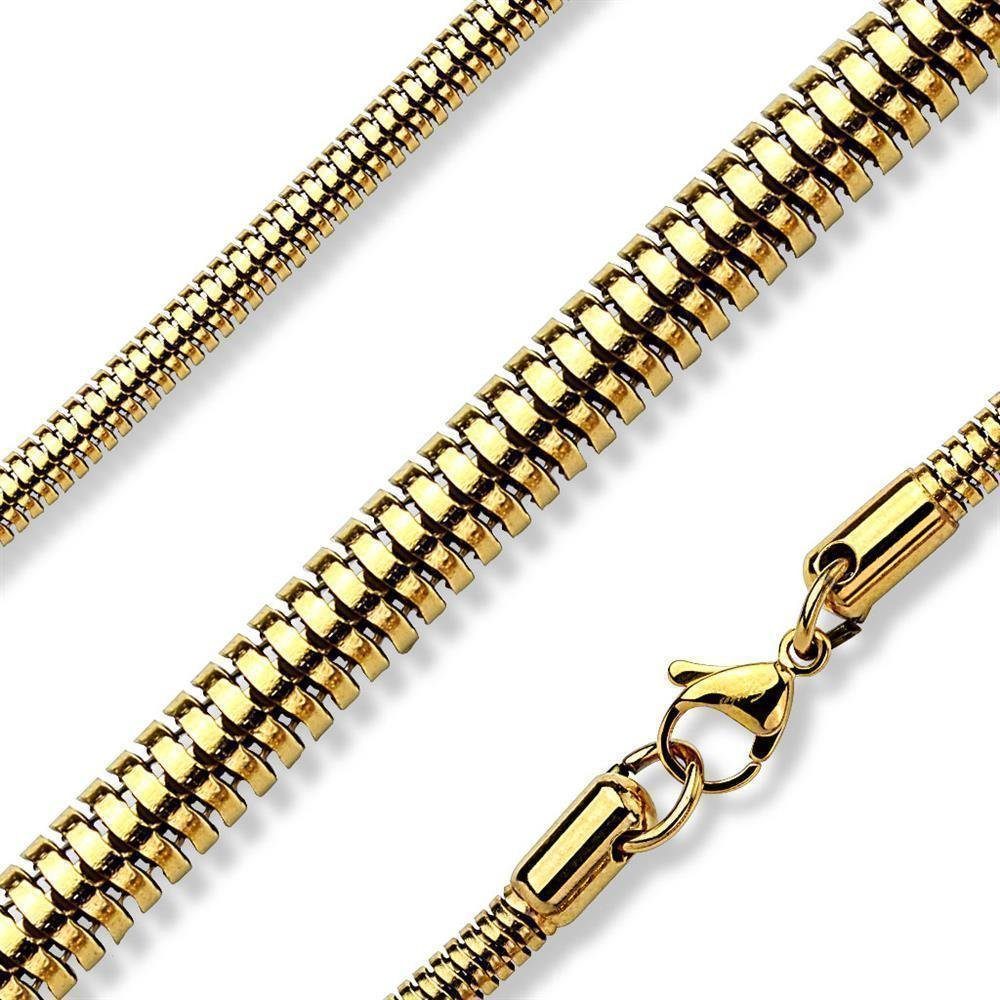BUNGSA Goldkette Kette runde Schlangenglieder - Edelstahl erhältlich in aus Unisex Halskette 6 Necklace (1-tlg)