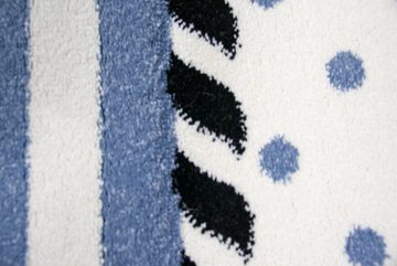 Kinderteppich Kinderteppich Maritim Kinderzimmerteppich Jungen Teppich mit Anker in Blau Creme, Teppich-Traum, Rund, Höhe: 13 mm