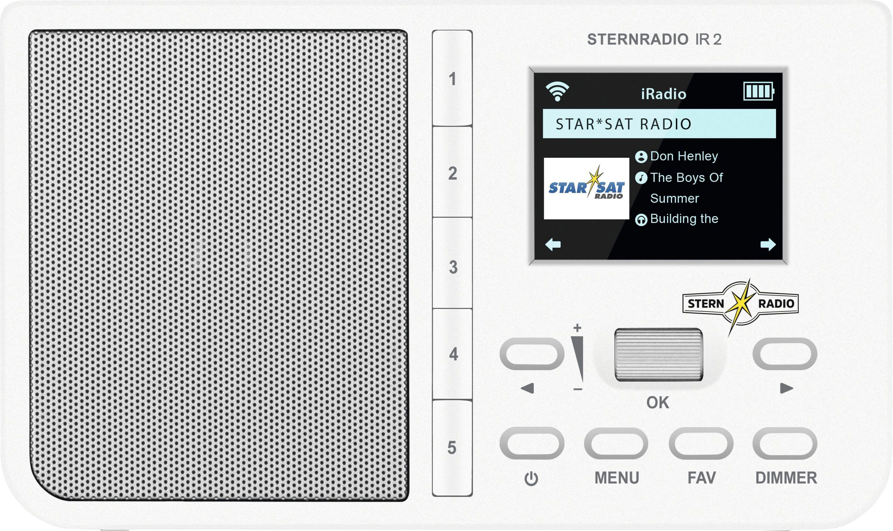 TechniSat STERNRADIO IR 2 Internet-Radio (Internetradio, 2 W), Steuerung via  AirMusic Control App / 2,4" TFT-Farbdisplay / Wechselbarer Akku