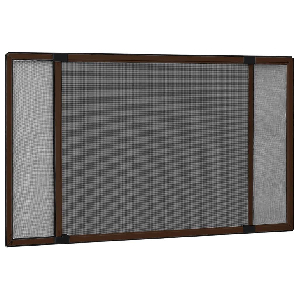 vidaXL Insektenschutz-Fensterrahmen 143 x 50 cm Ausziehbarer Insektenschutz für Fenster Braun 75-143x50 cm
