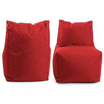 mokebo Sitzsack Der Ruhepol (für drinnen & draußen), Outdoor Sessel, Bean Bag, Relaxsessel für Kinder & Erwachsene Rot