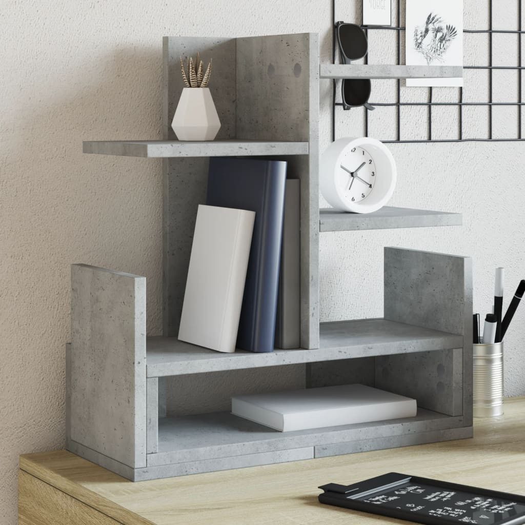 vidaXL Organizer Schreibtisch-Organizer Betongrau 49x20x52,5 cm Holzwerkstoff