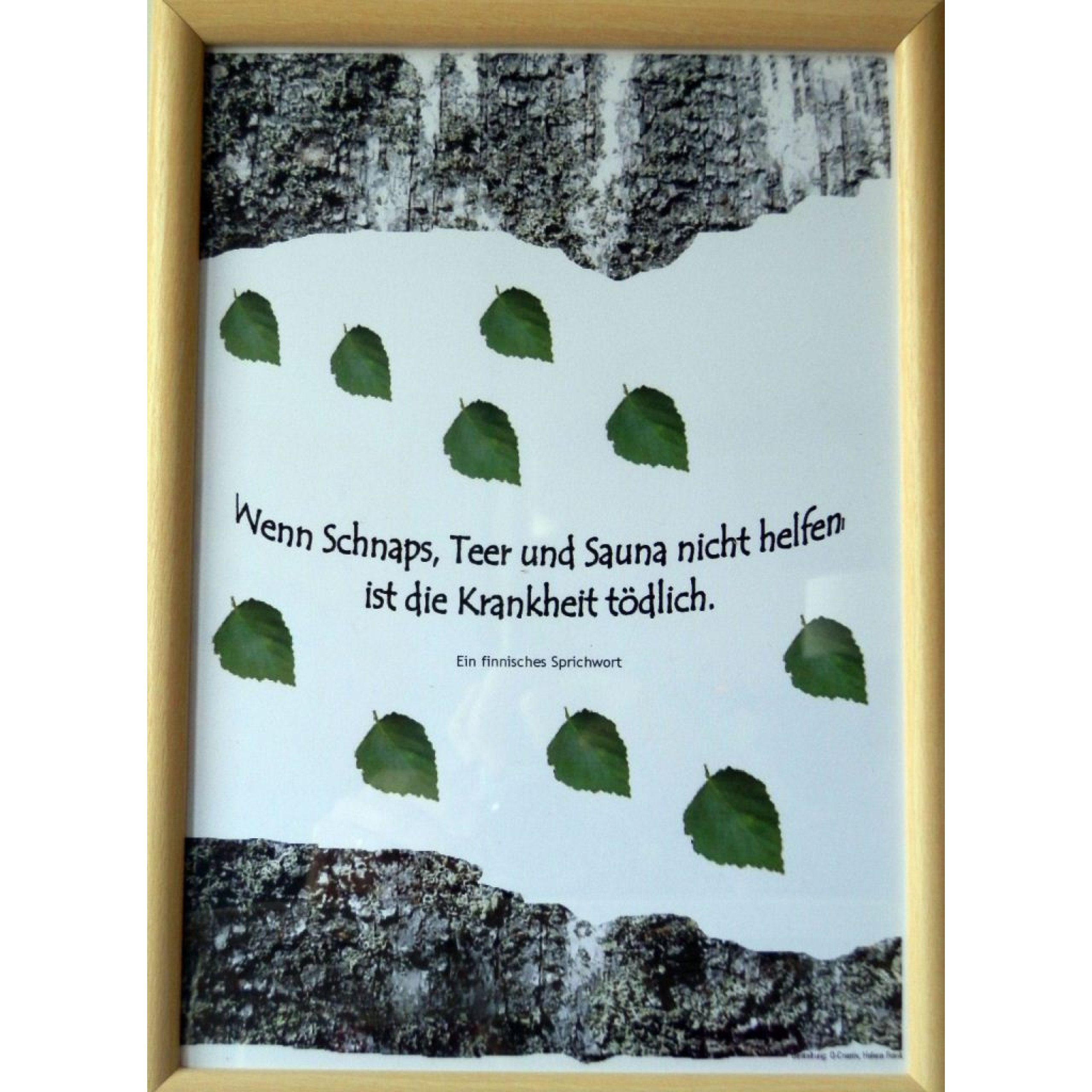 Finlax Sauna Finlax Saunaposter Teer und Sauna finnischer Saunaspruch DinA4 im