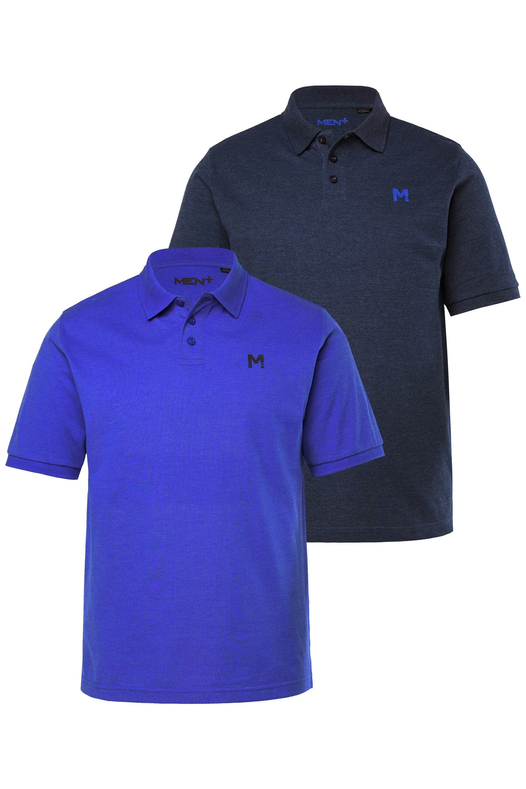 Men Plus Poloshirt Poloshirts 2er-Pack Basic Piqué Halbarm günstig online kaufen