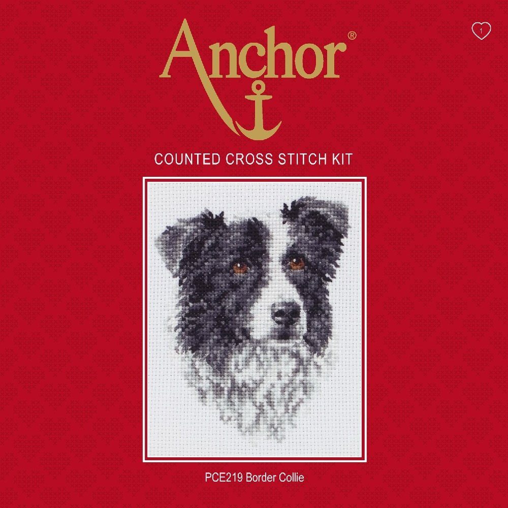Anchor Kreativset Anchor Kreuzstich-Set "Border Collie", Zählmuster, (embroidery kit by Marussia)