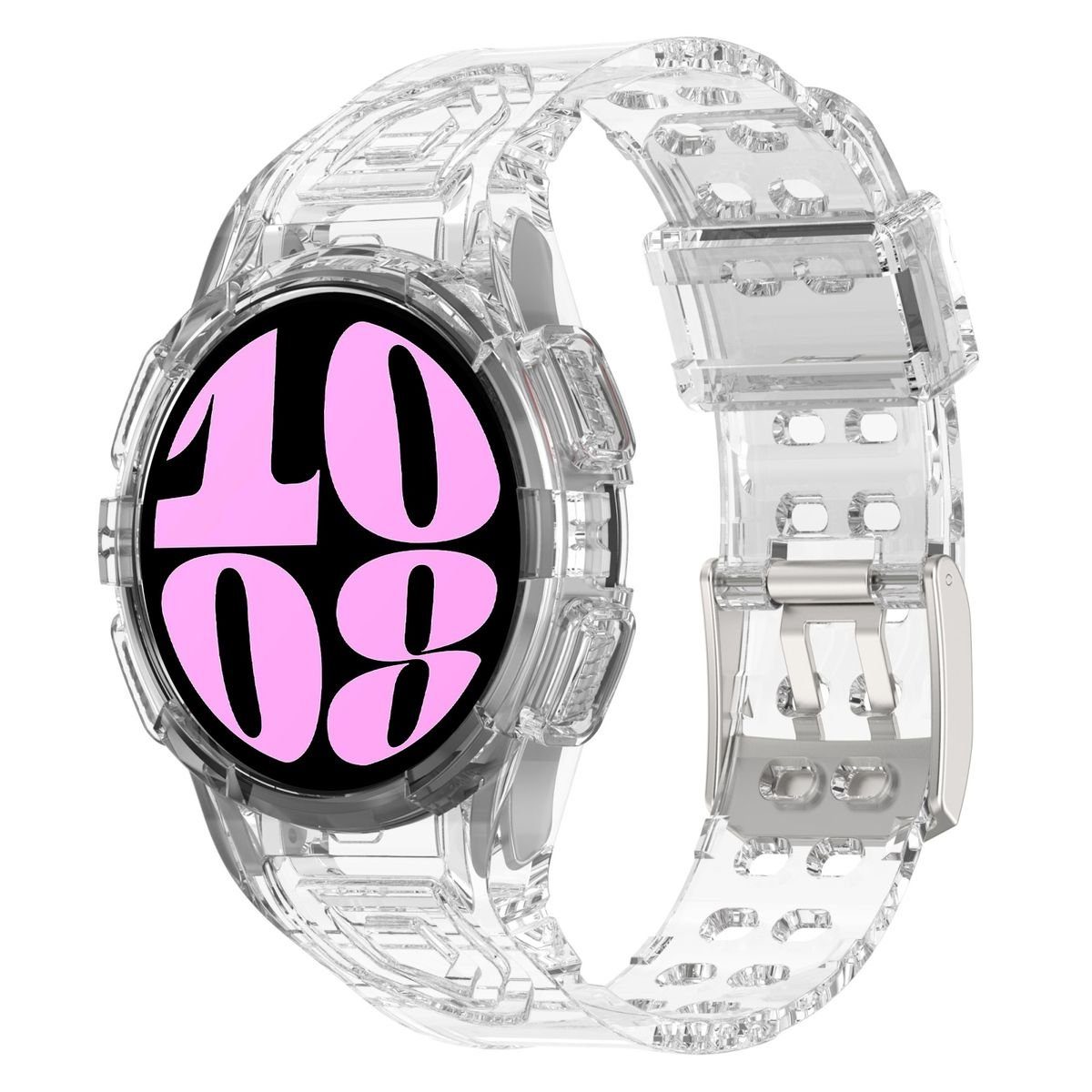 Wigento Smartwatch-Armband Für Samsung Galaxy Watch 6 40mm Armband mit Gehäuse Schutz Transparent