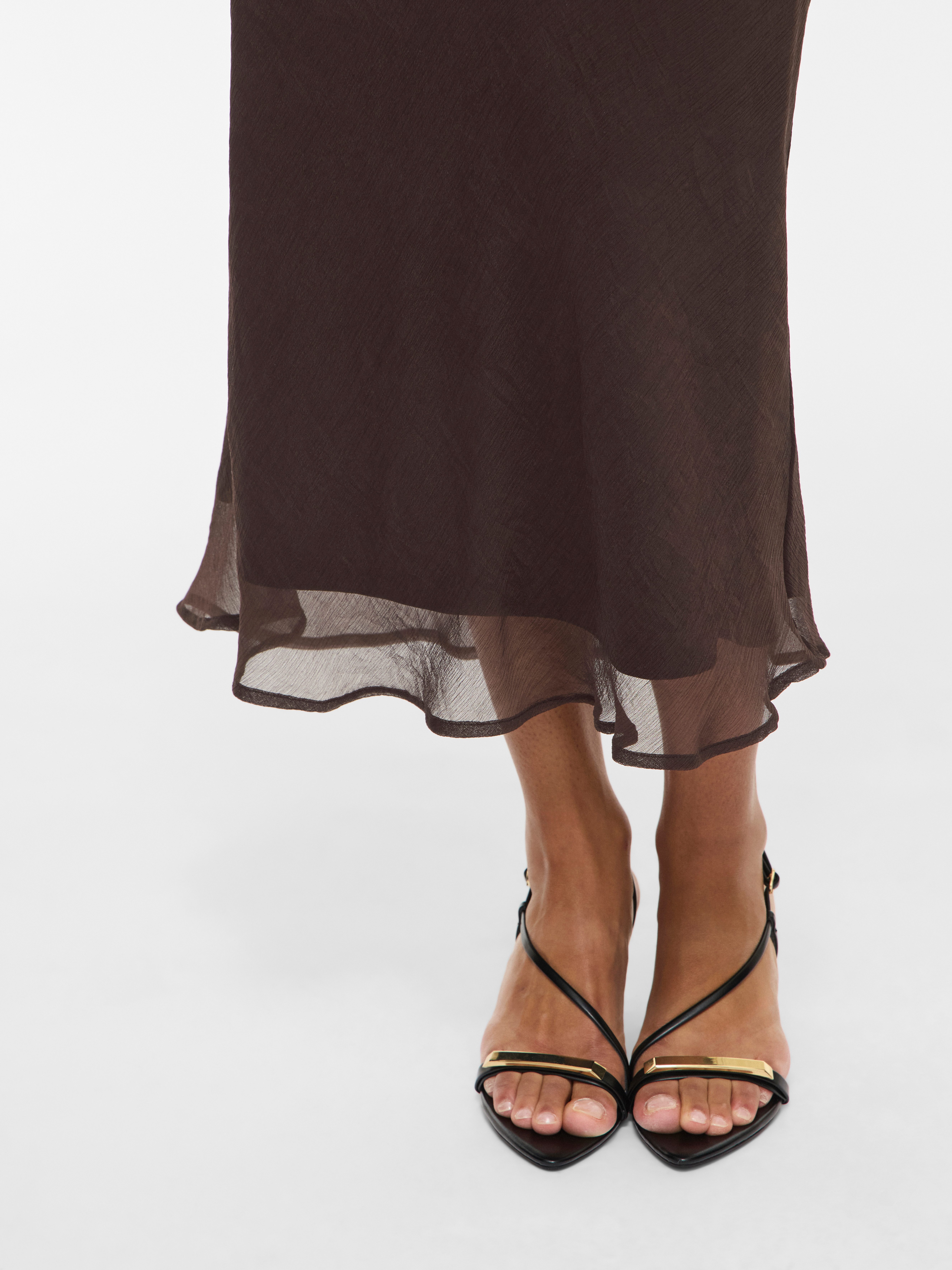 Vila Maxirock VIFALIA HW ANKLE SKIRT - NOOS aus Polyester, hohe Leibhöhe, pflegeleicht