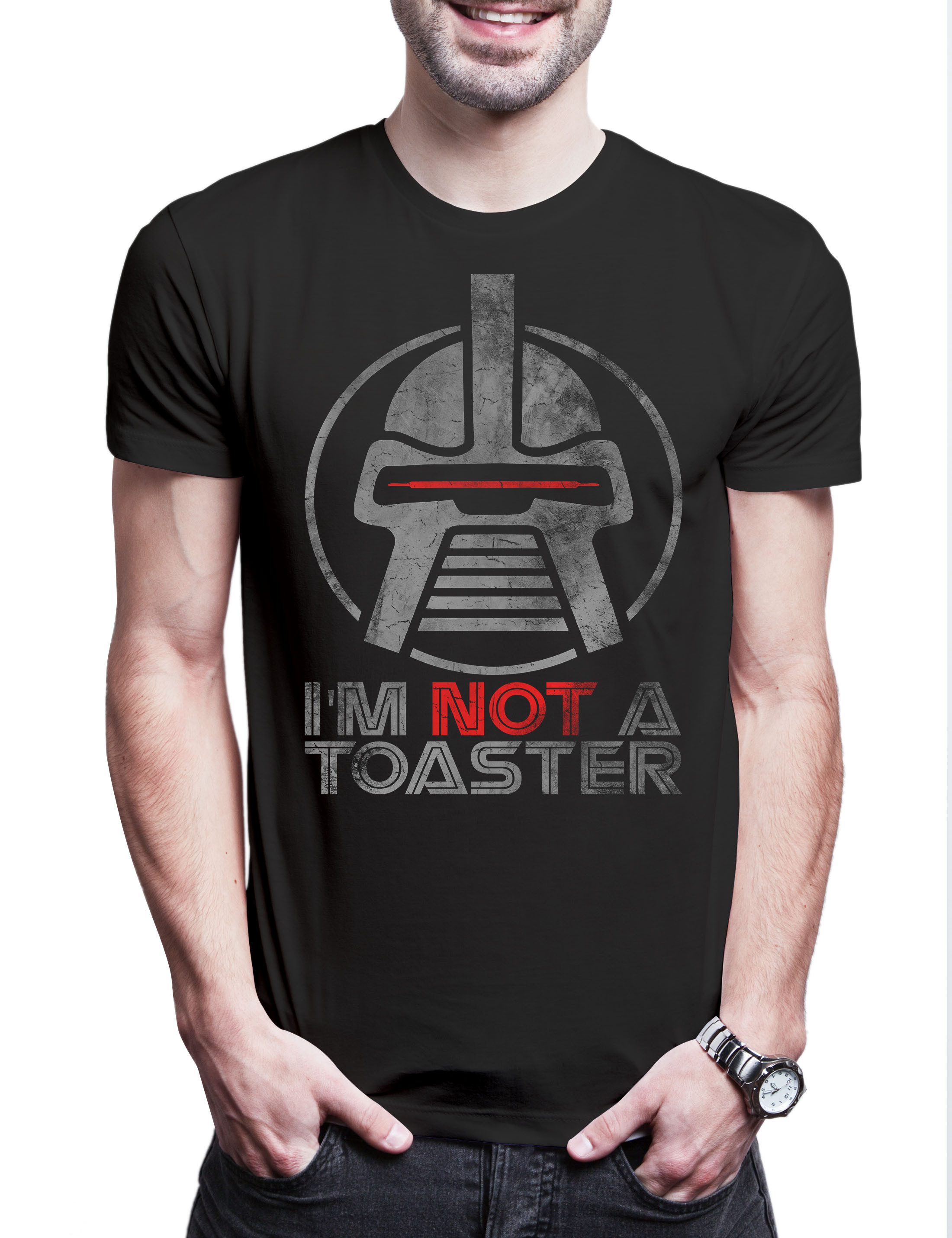 Print-Shirt Battlestar Toaster Herren T-ShirtSeries Galactica Sci-Fi Battlestar