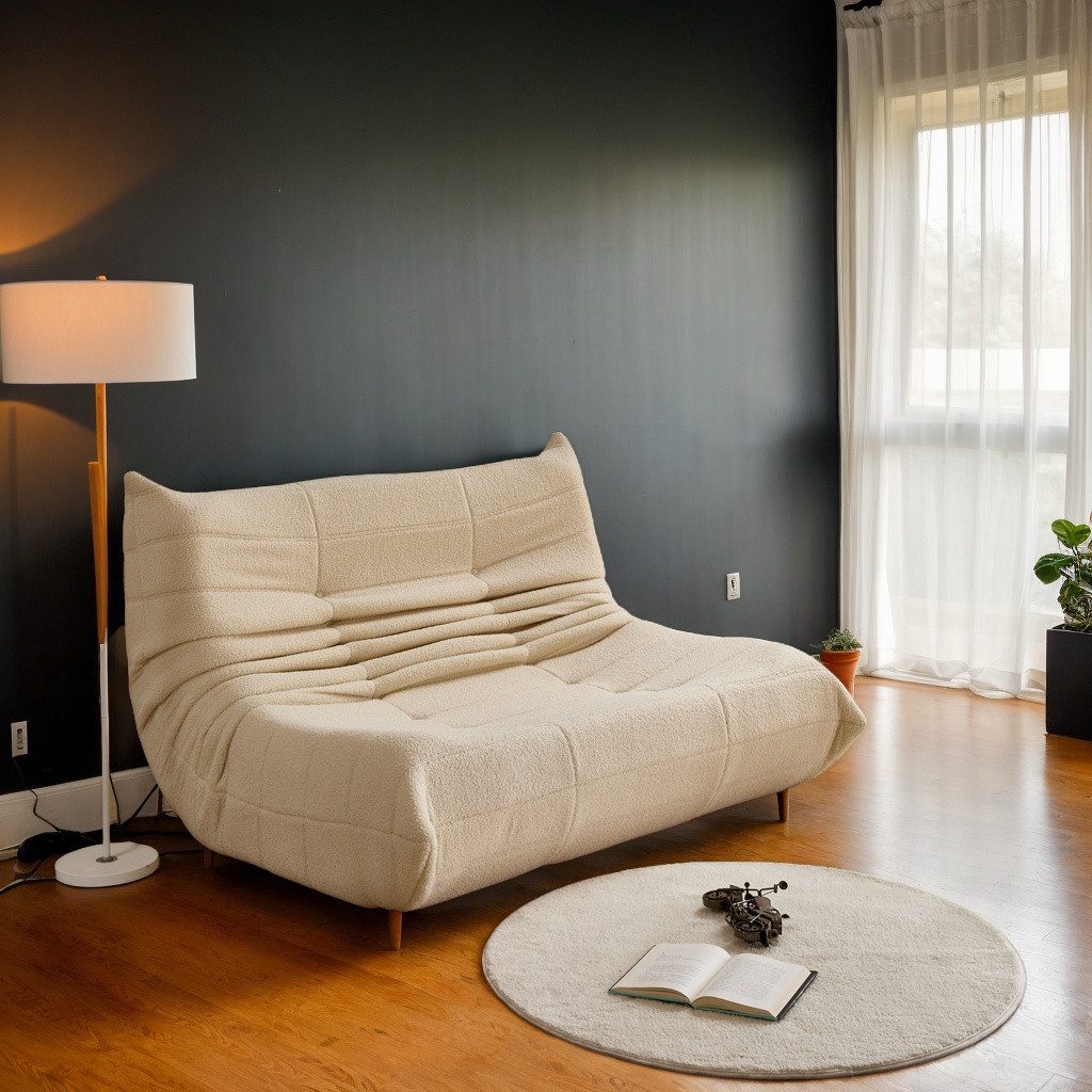 OKWISH Sofa Klappbares Einzelsofa, Teddy-Samt Sofa günstig online kaufen