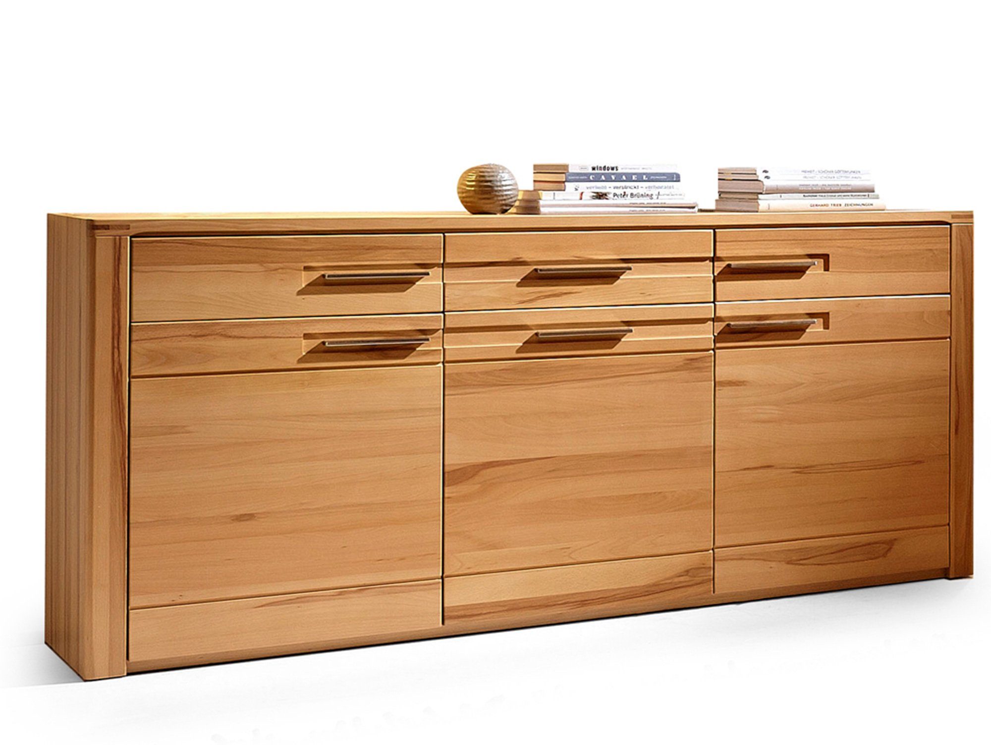 Moebel-Eins Kommode, NESTOR PLUS Sideboard, Material Teilmassiv, Kernbuche lackiert