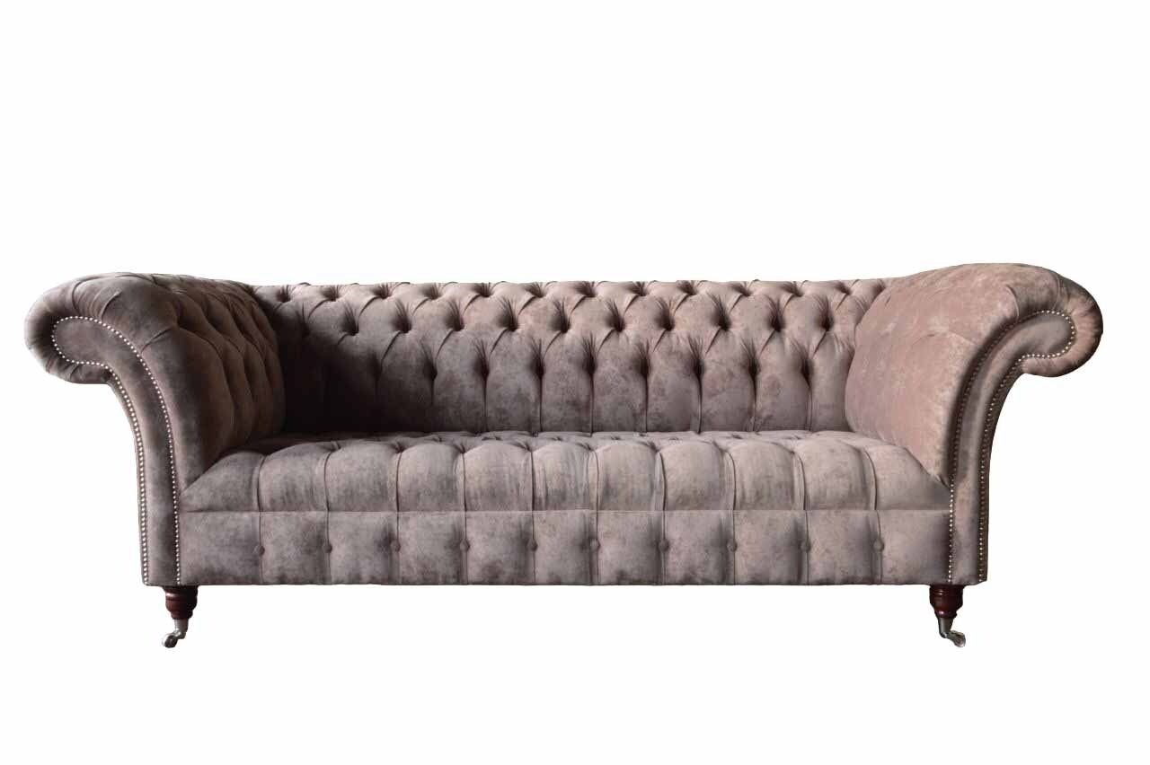 Dreisitzer Sofa Sitzer Sofa Sofas Couch Europe JVmoebel Chesterfield Lila, In Polster 3 Design Made