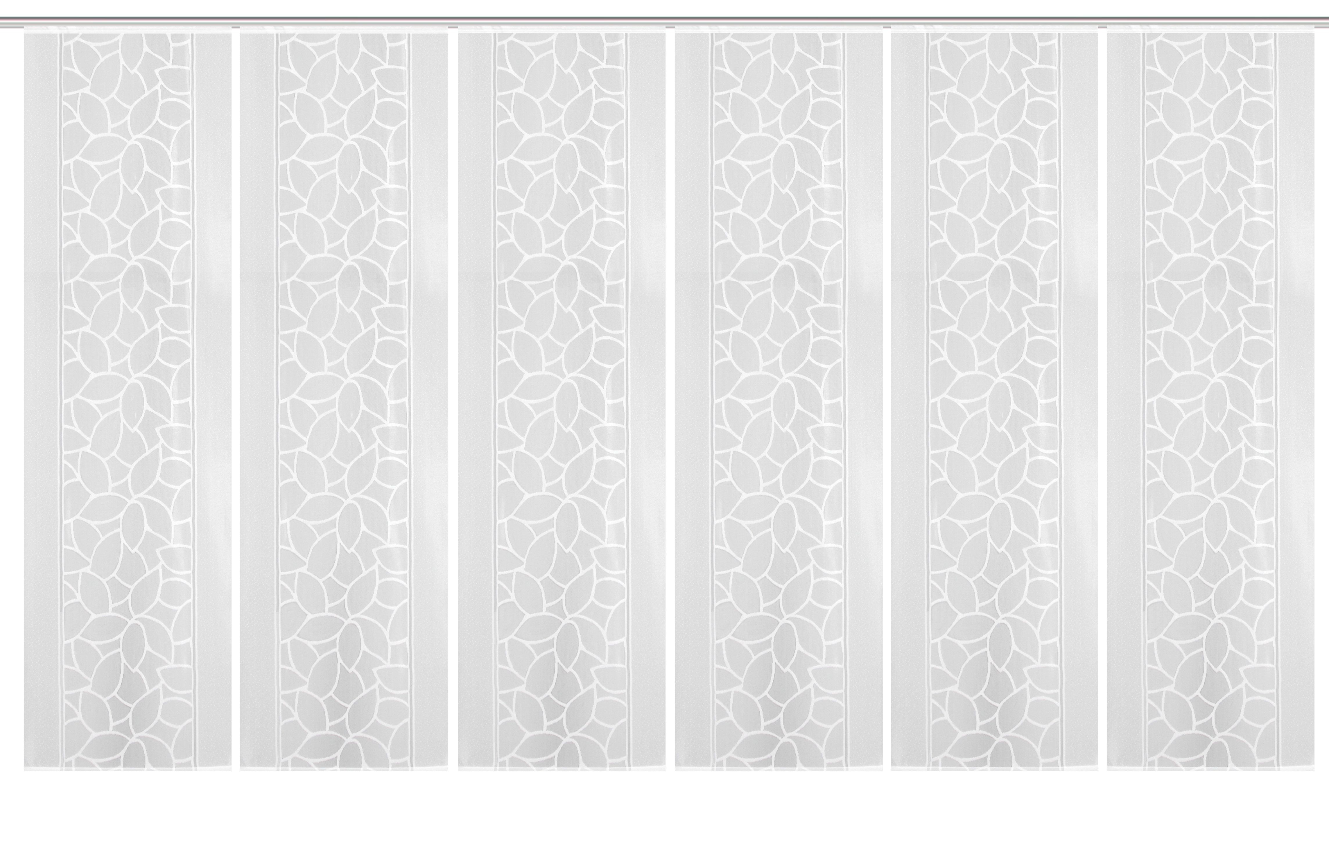 HOME WOHNIDEEN Schiebegardine JENNA (6 St), Klettschiene, halbtransparent, Schiebevorhang Jacquard Set