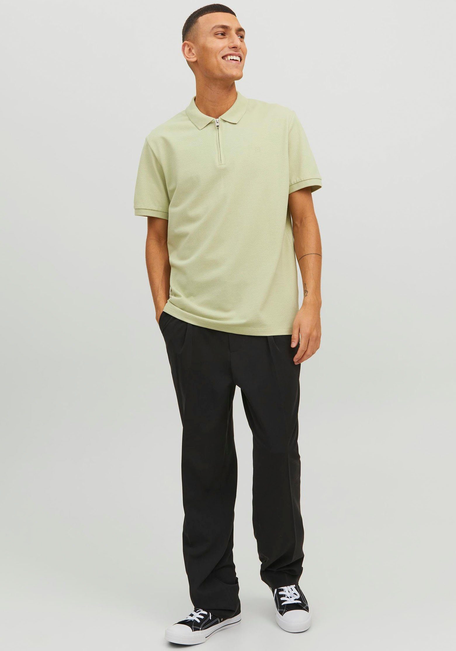 POLO SN SS & Poloshirt JPRBLASCOTT Jack Green Jones ZIP Celadon