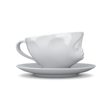 FIFTYEIGHT PRODUCTS Tasse Tasse Küssend weiß - 200 ml - Kaffeetasse Weiß - 1 Stück