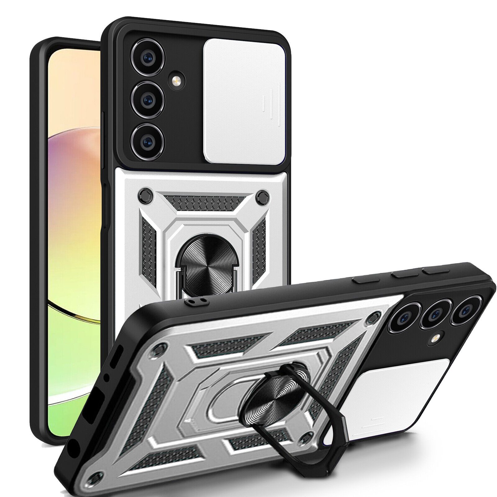 betterfon Handyhülle Panzerhülle für Samsung Galaxy A05s mit Kameraschutz & Ringhalter, Outdoorhülle mit Smartstand und Silikonkern