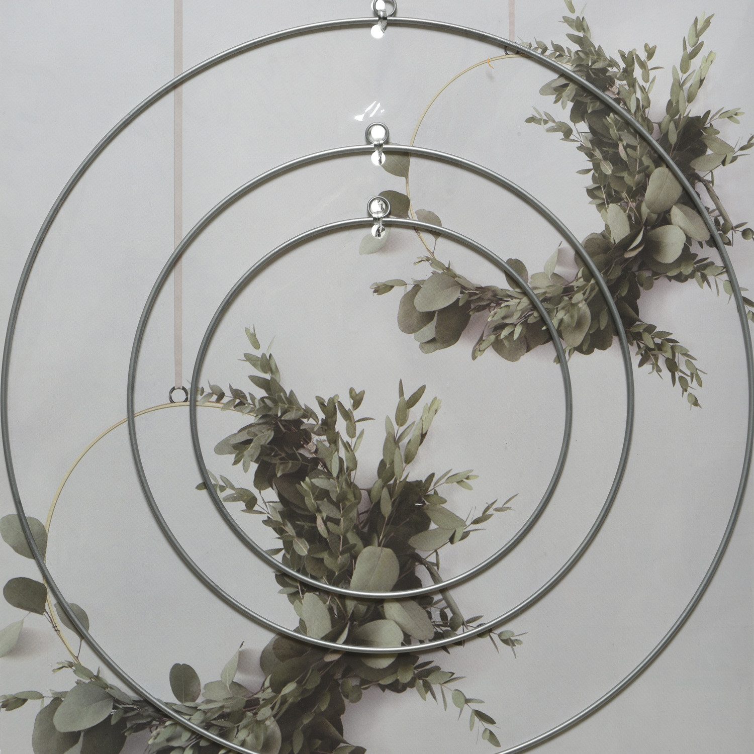 MARELIDA Dekoobjekt Dekoringe Metallringe mit Aufhängeösen DIY Basteln 50/40/30cm silber (3 St)